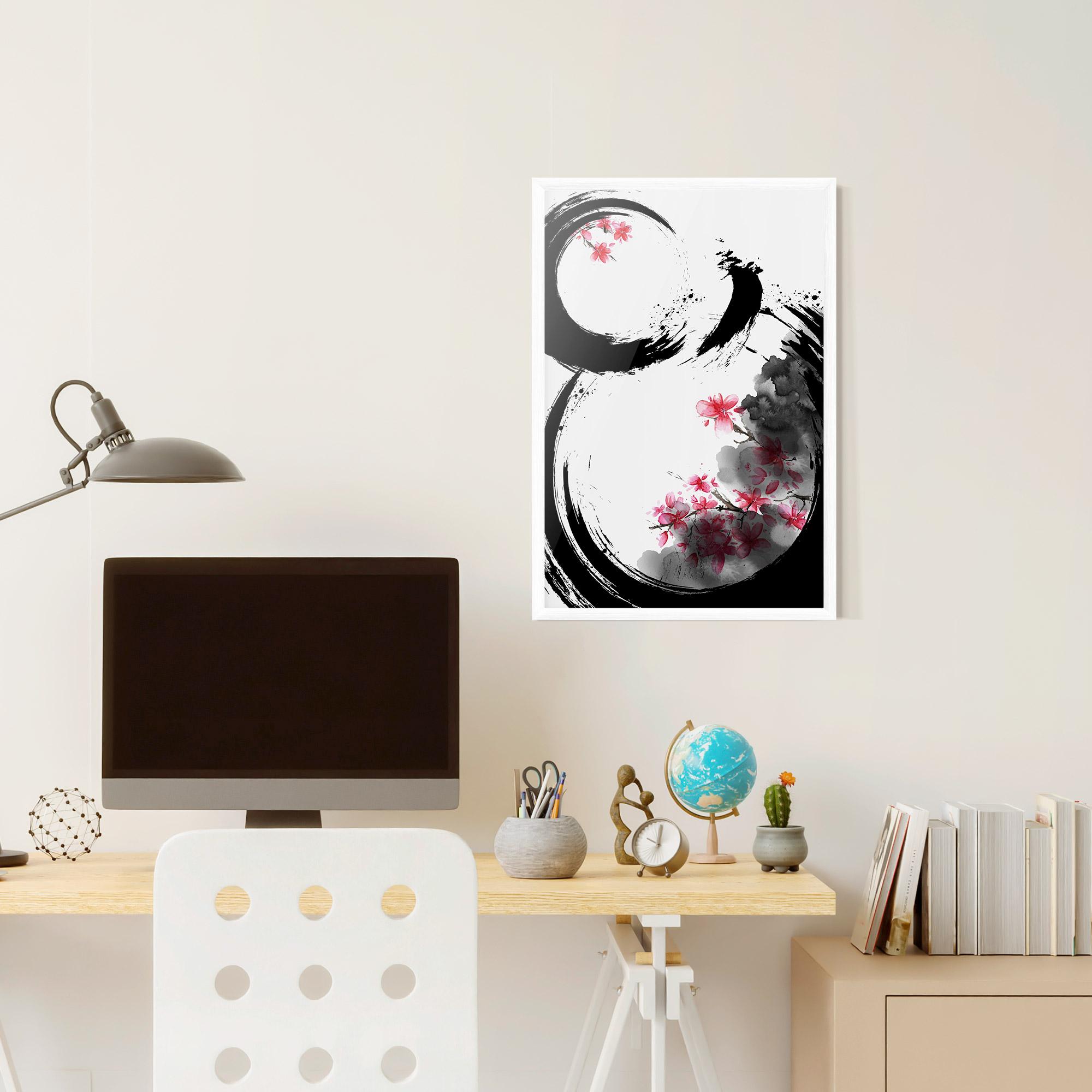 Gerahmte Poster Pink Flower Smoke mockup 6