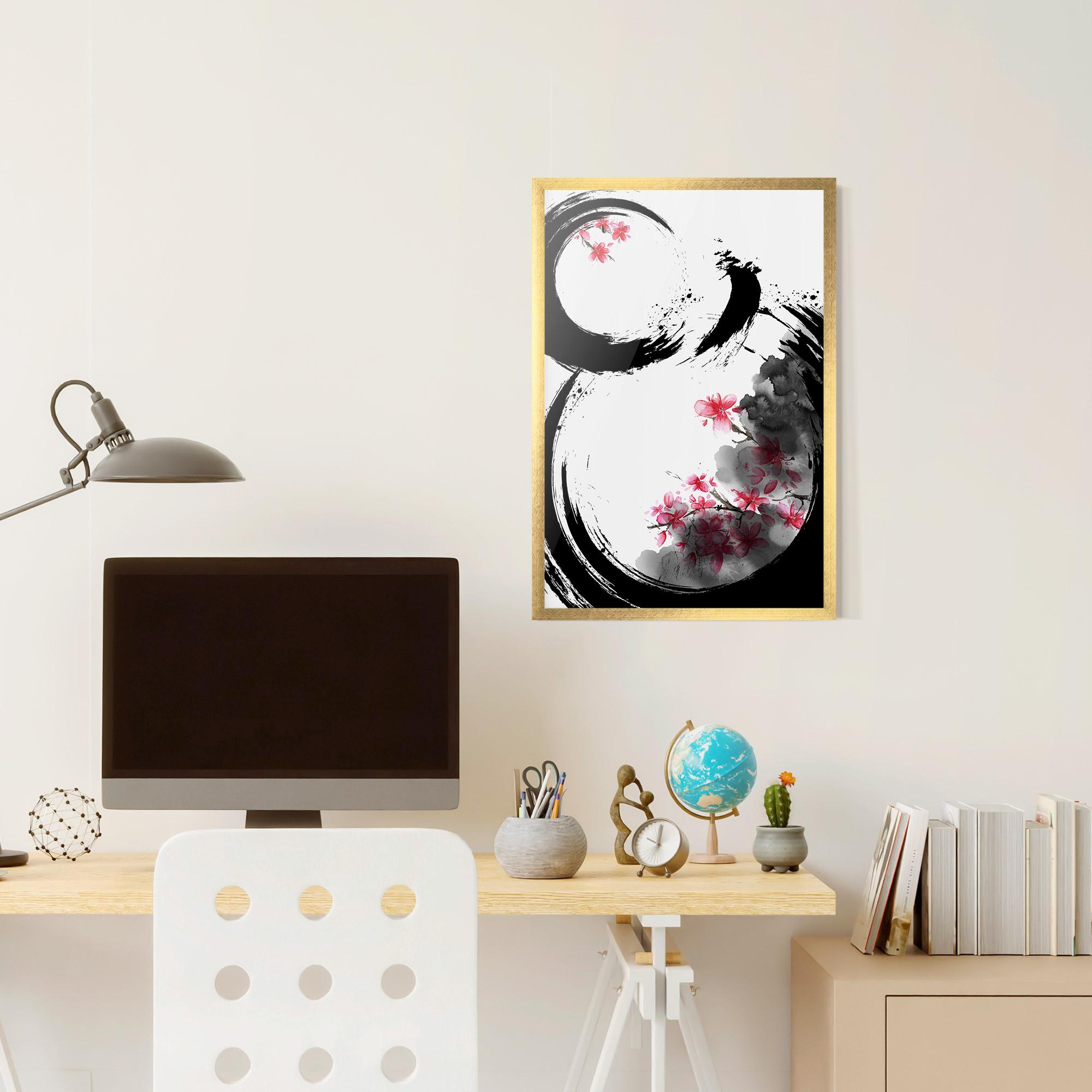 Gerahmte Poster Pink Flower Smoke mockup 6