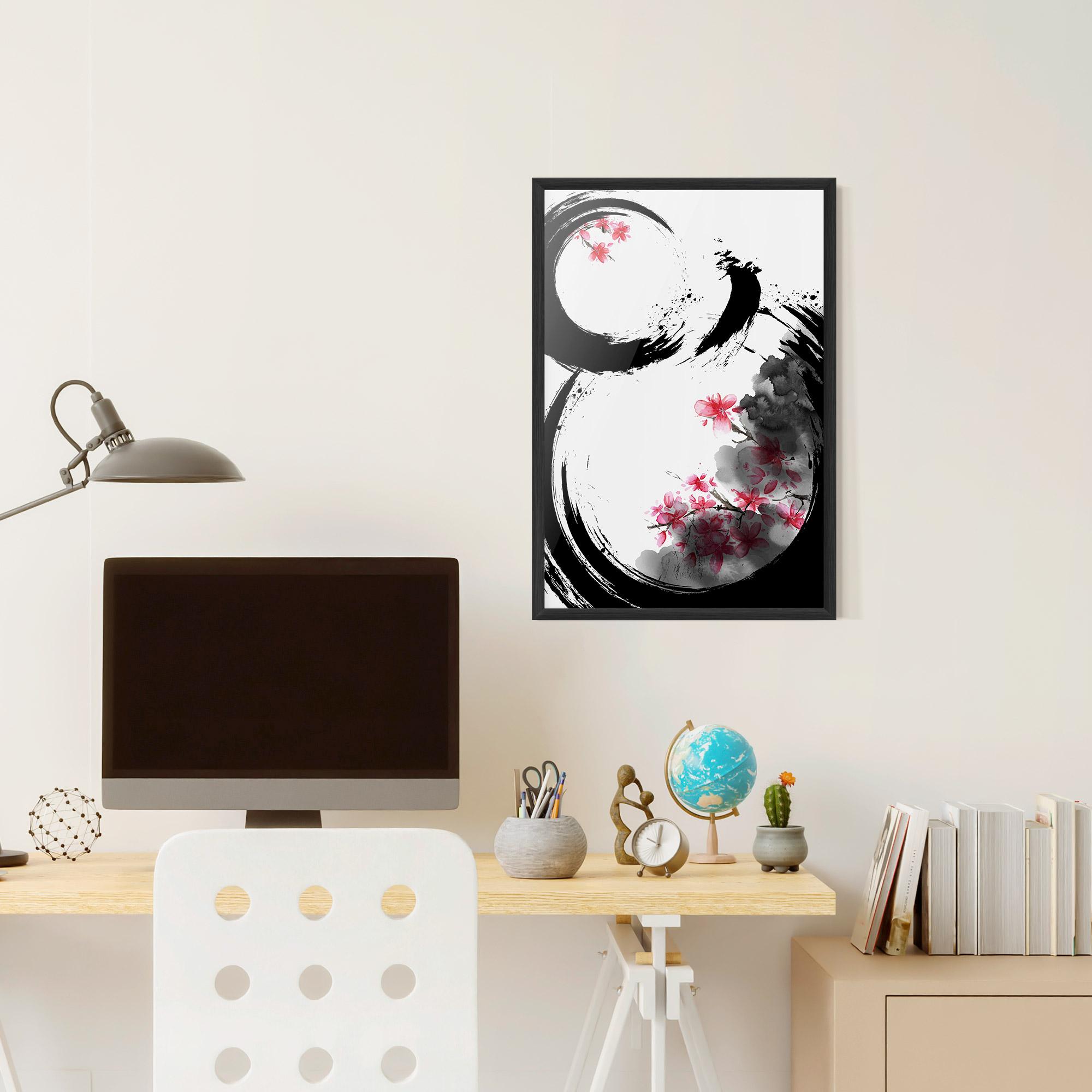 Gerahmte Poster Pink Flower Smoke mockup 6