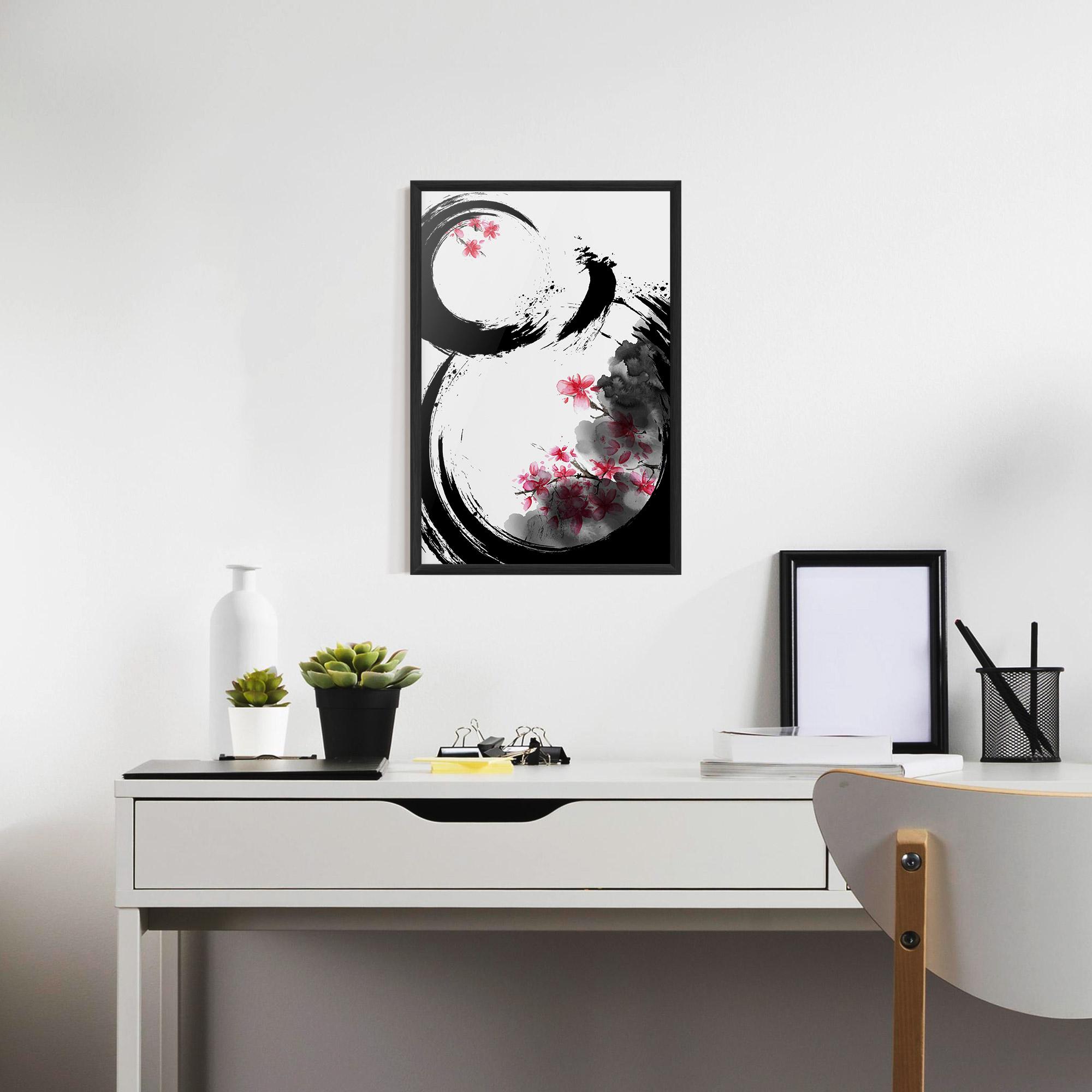 Gerahmte Poster Pink Flower Smoke mockup 7