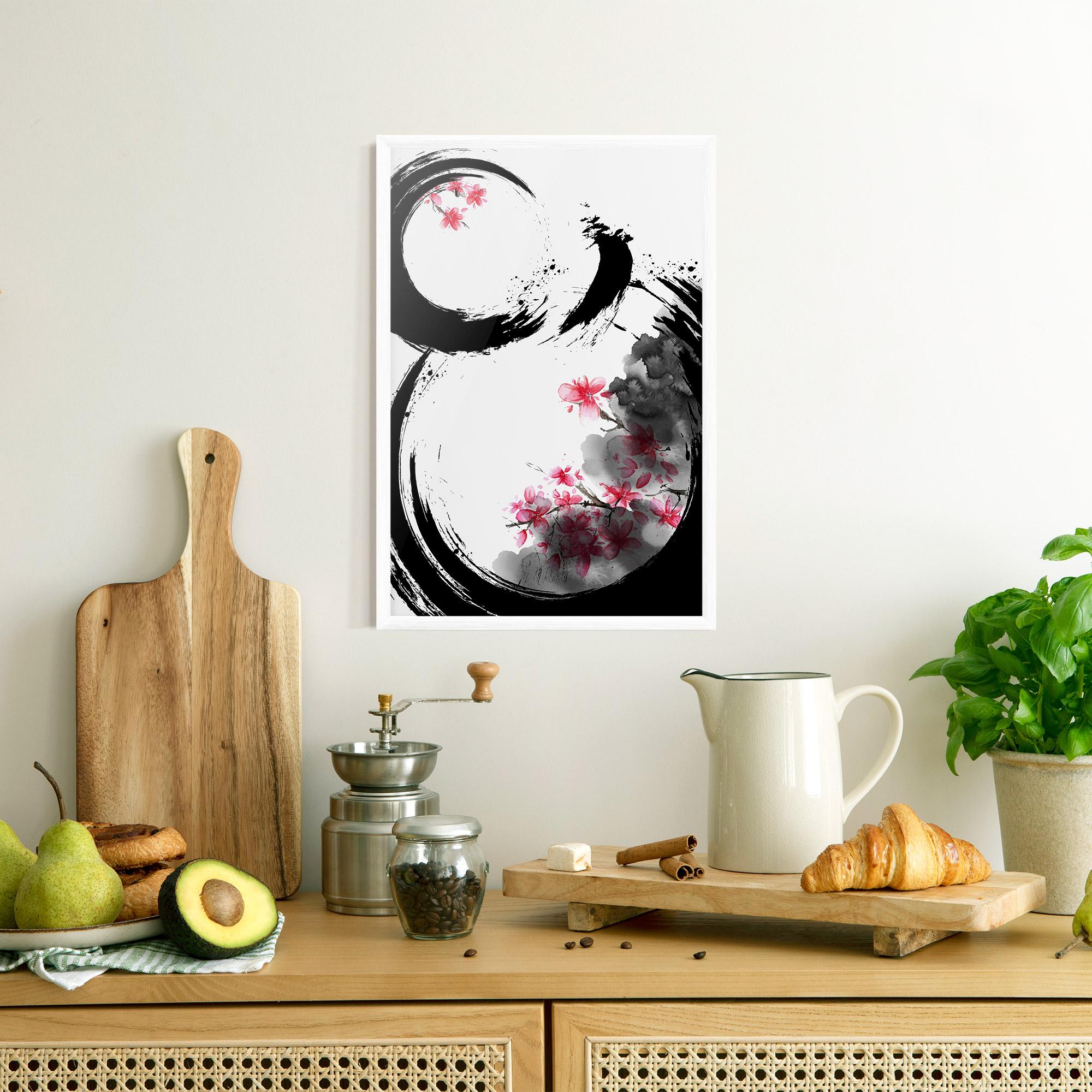 Gerahmte Poster Pink Flower Smoke mockup 8