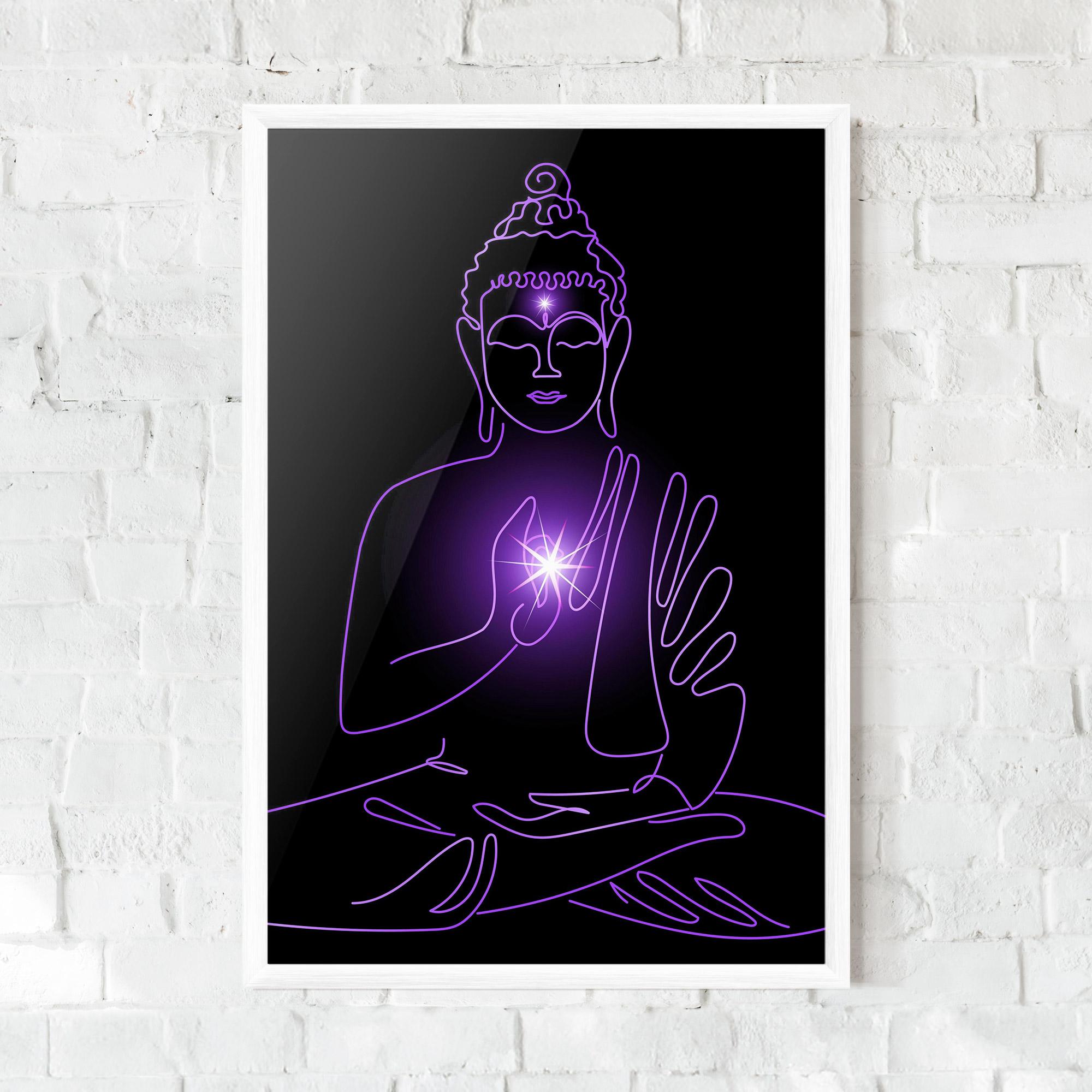 Gerahmte Poster Glowing Buddha mockup 0