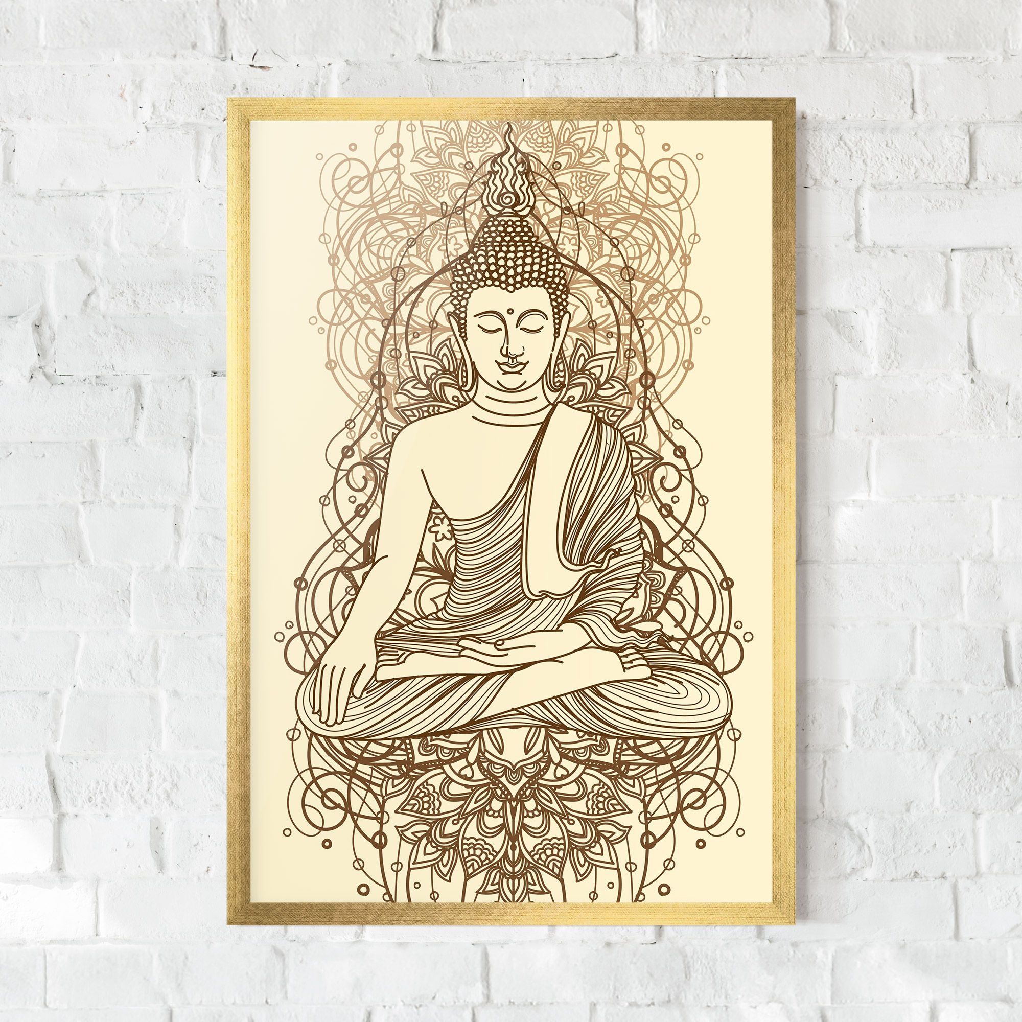 Brown Line Buddha mockup 0