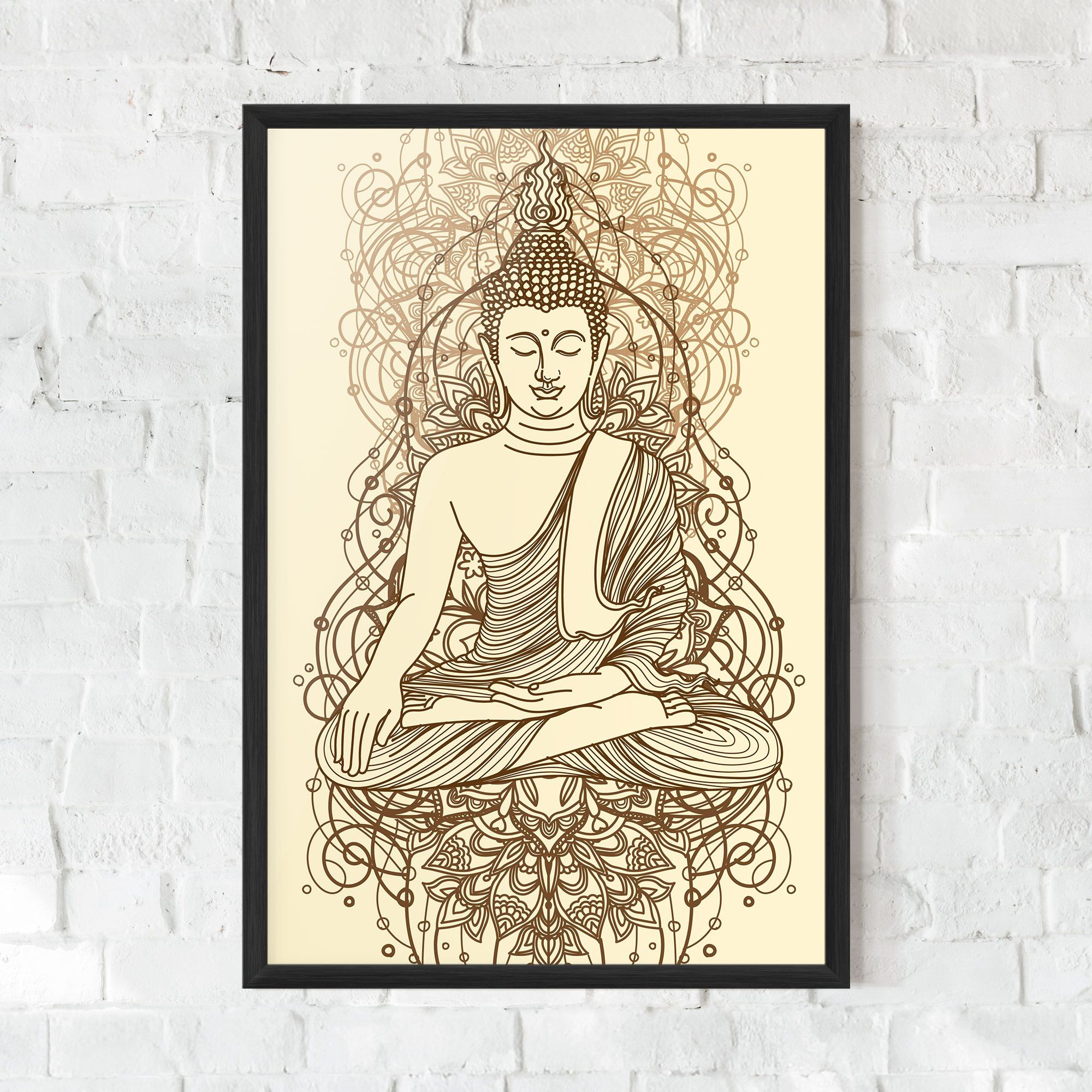 Brown Line Buddha mockup 0