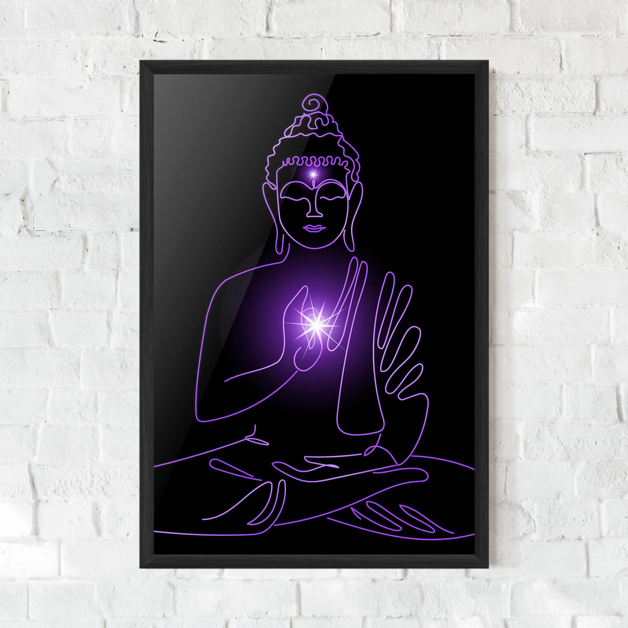 Gerahmte Poster Glowing Buddha mockup 0