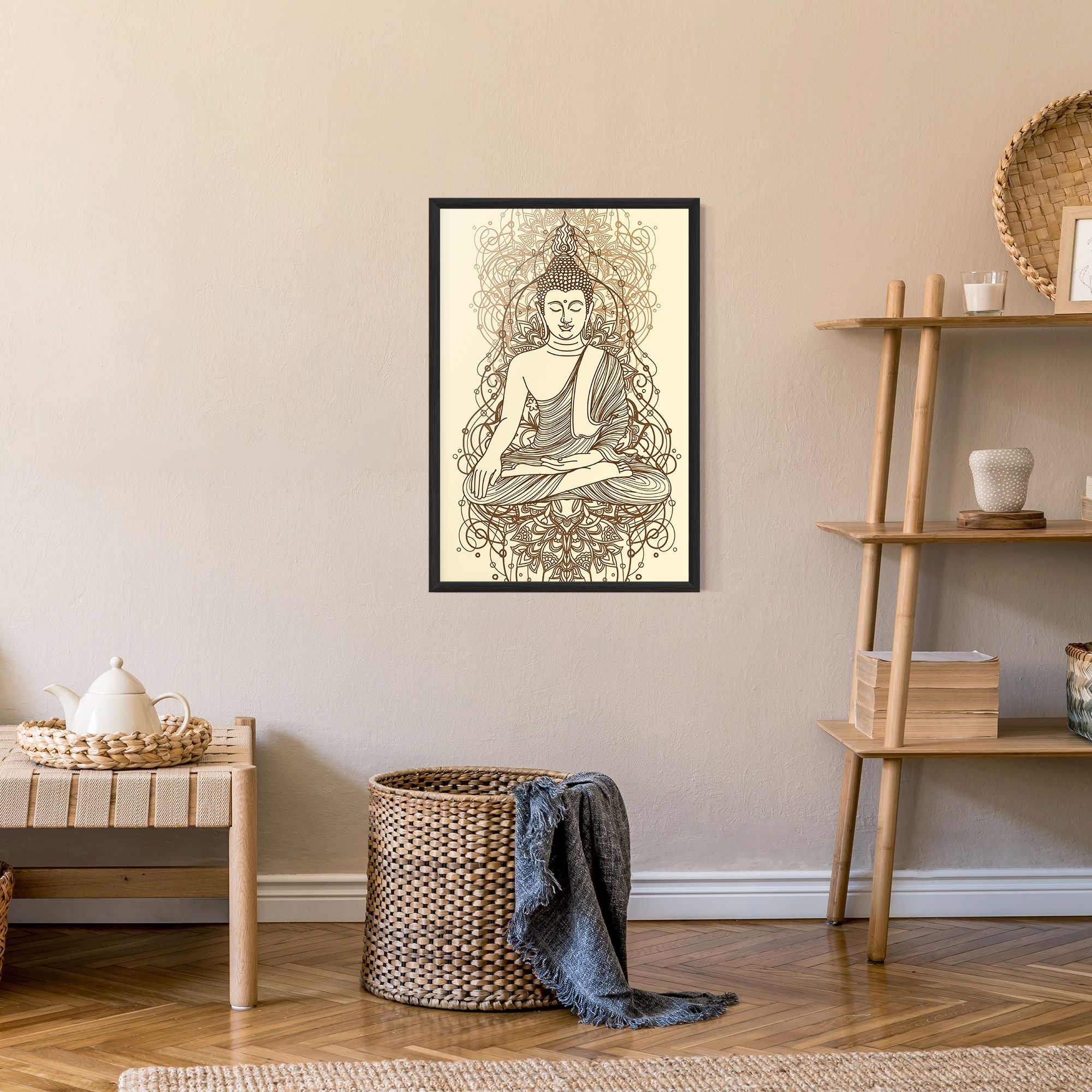 Brown Line Buddha mockup 9