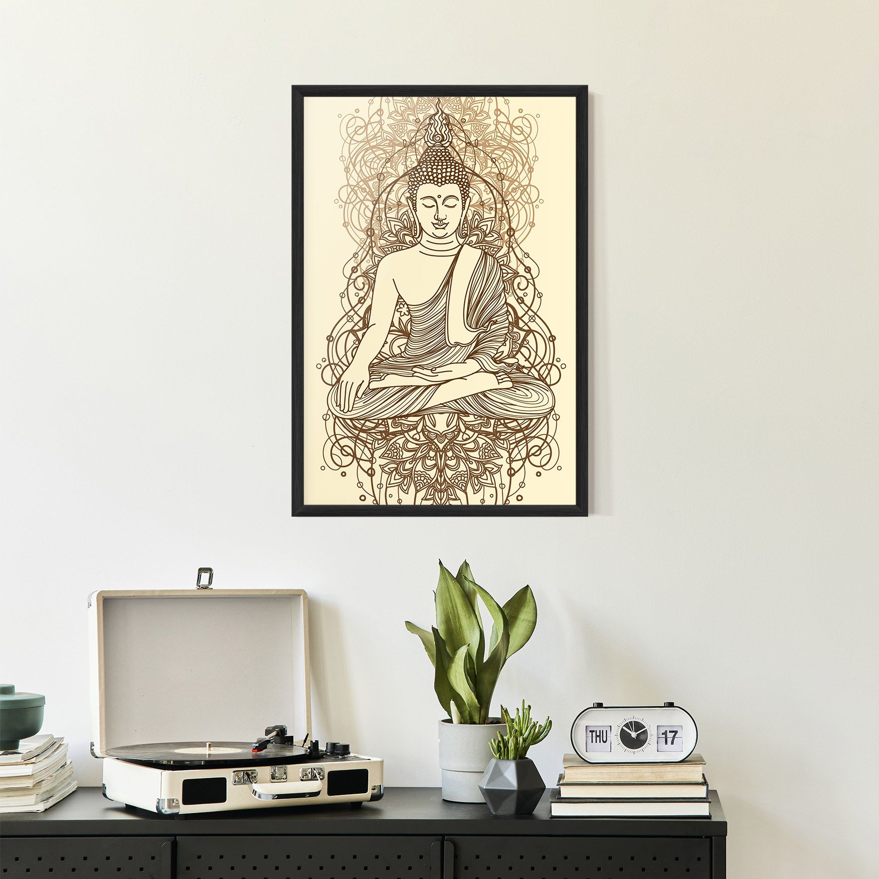 Brown Line Buddha mockup 2