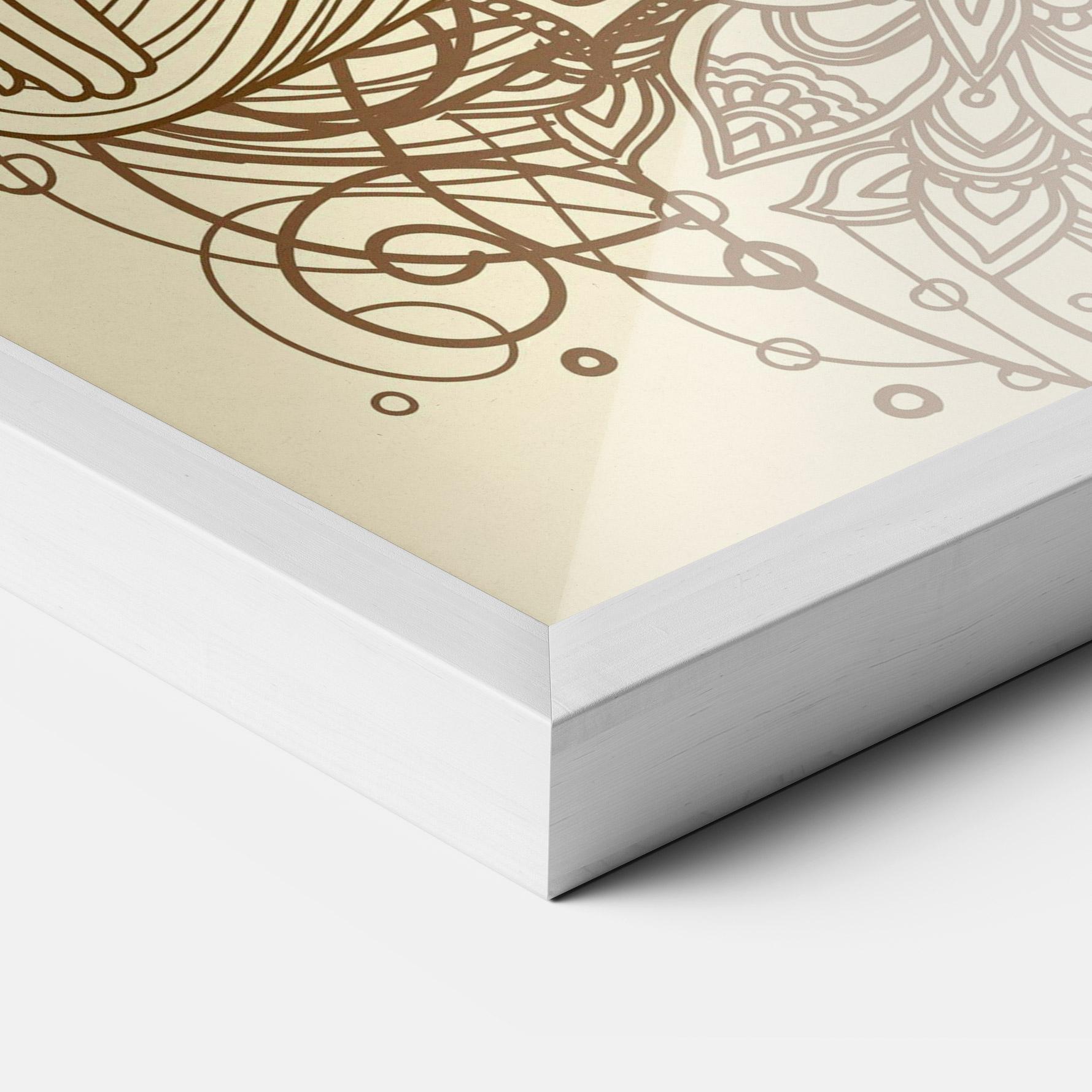 Gerahmte Poster Brown Line Buddha mockup 3