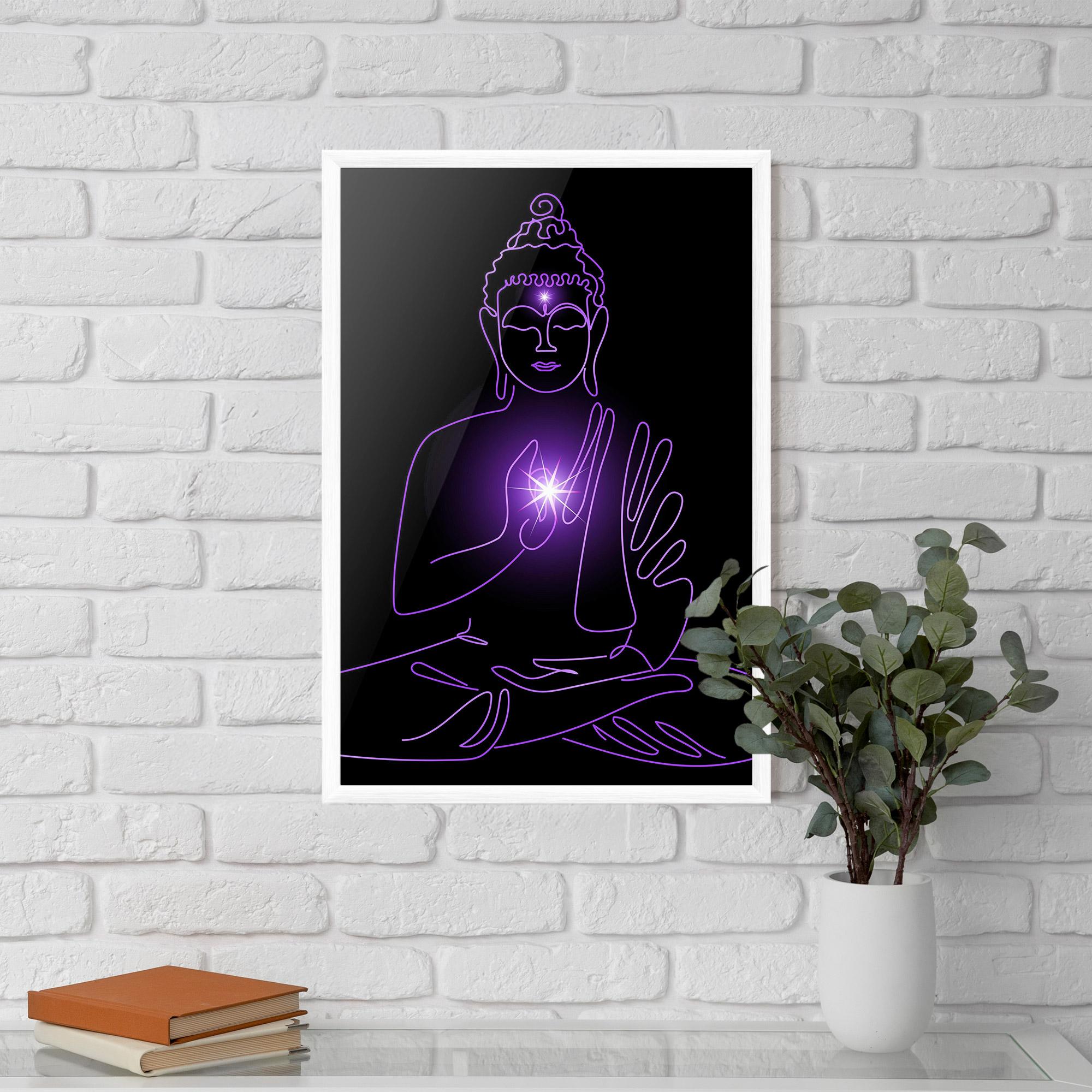 Gerahmte Poster Glowing Buddha mockup 5