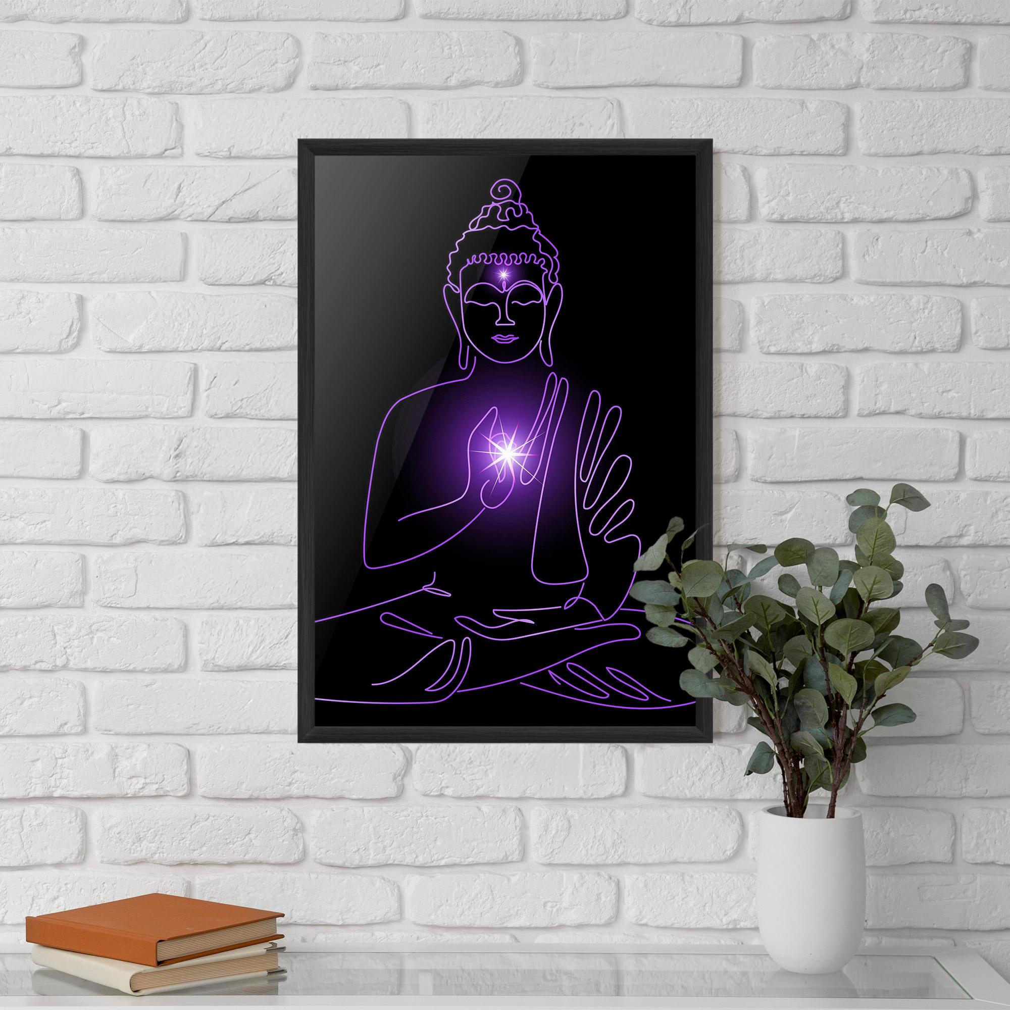 Gerahmte Poster Glowing Buddha mockup 5