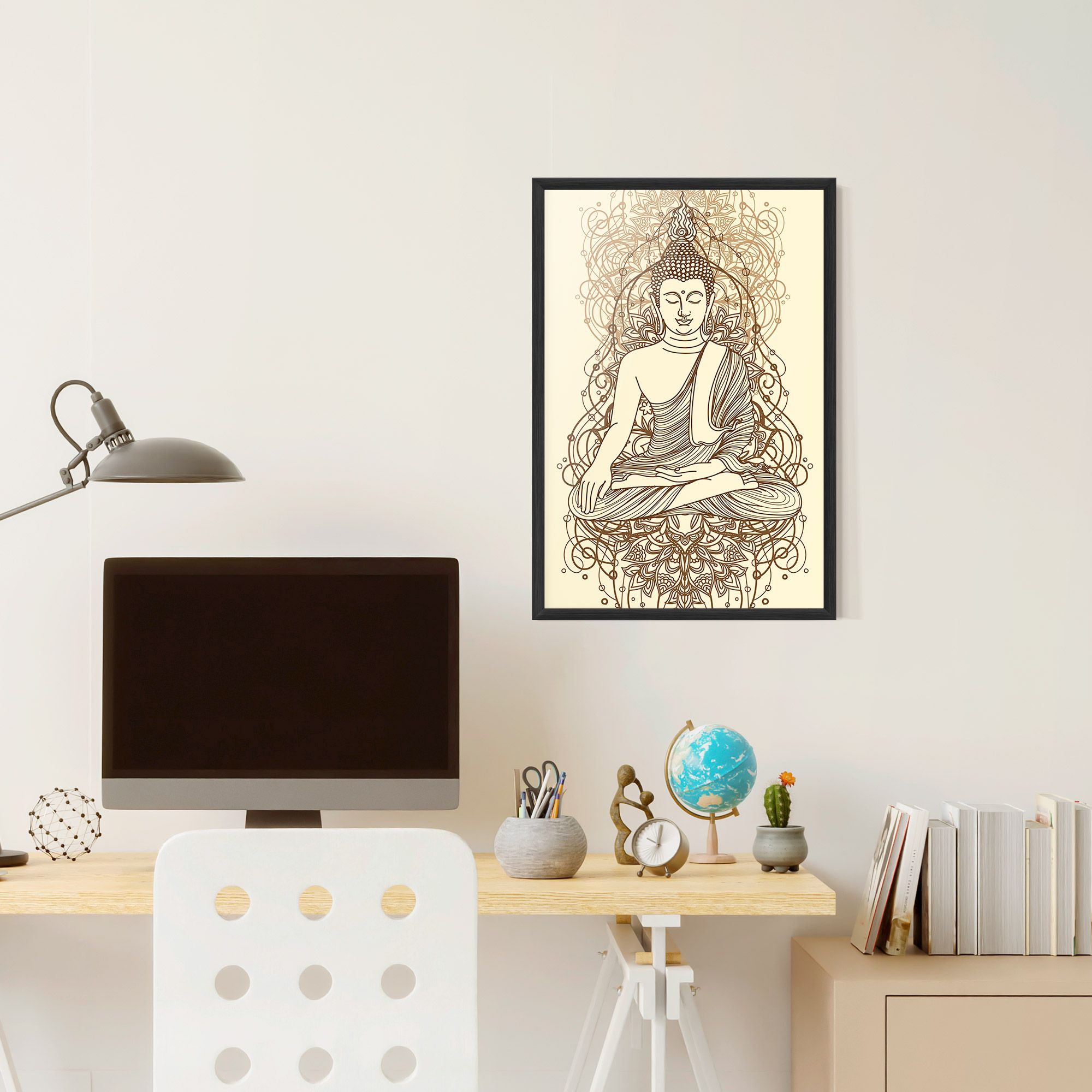 Brown Line Buddha mockup 6
