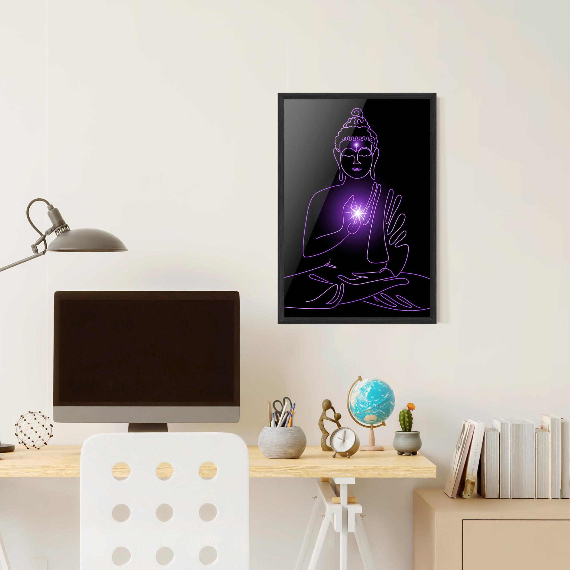 Gerahmte Poster Glowing Buddha mockup 6