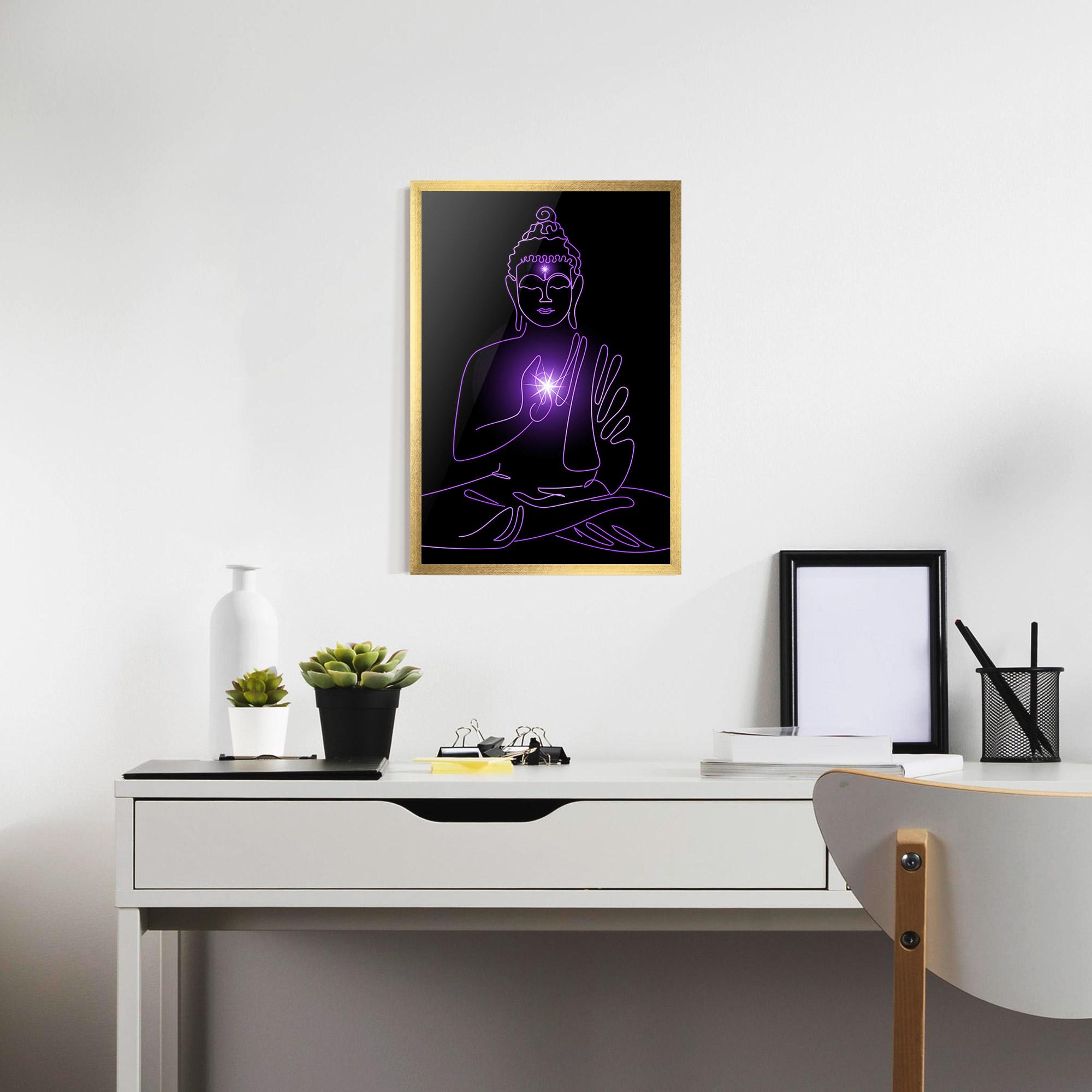 Gerahmte Poster Glowing Buddha mockup 7