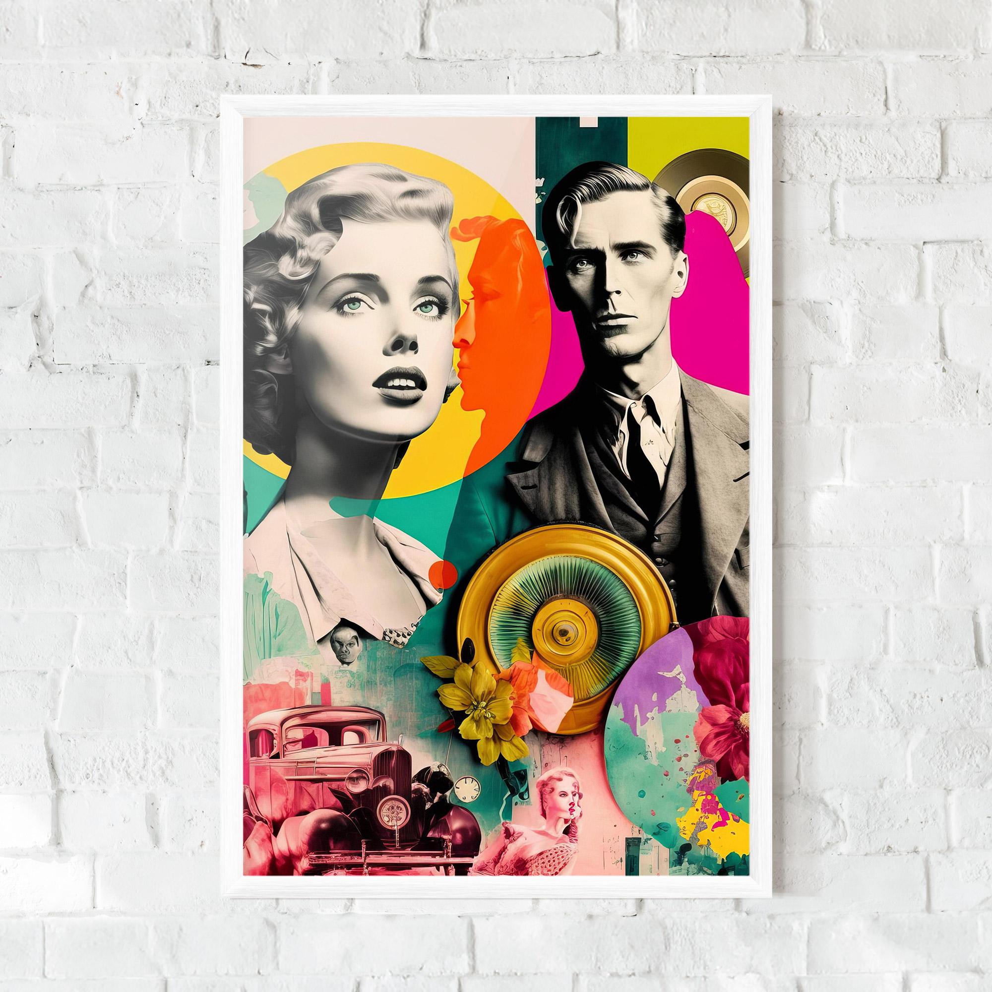 Gerahmte Poster 60s Retro Collage mockup 0