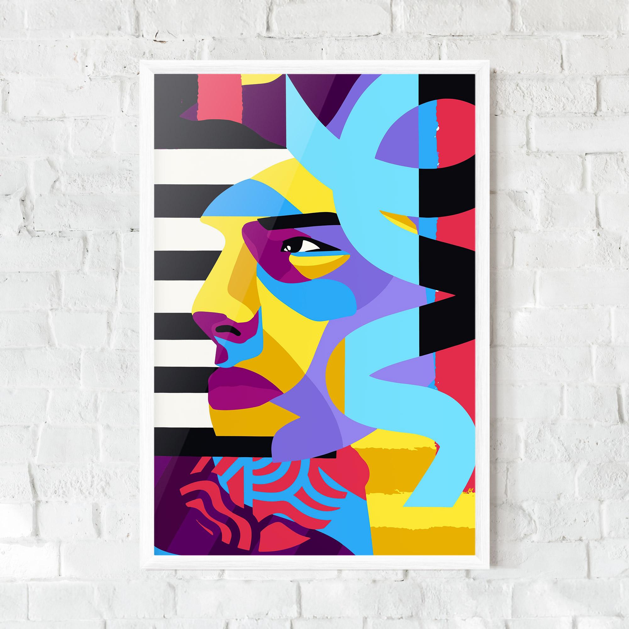 Gerahmte Poster Abstract Male Face mockup 0
