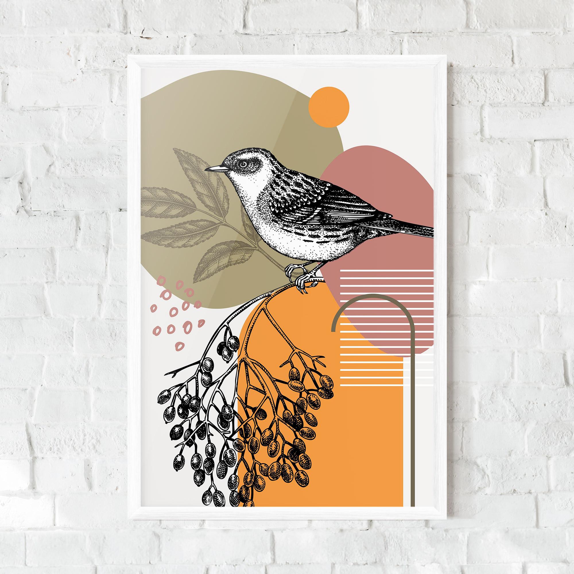 Gerahmte Poster Bird Collage mockup 0