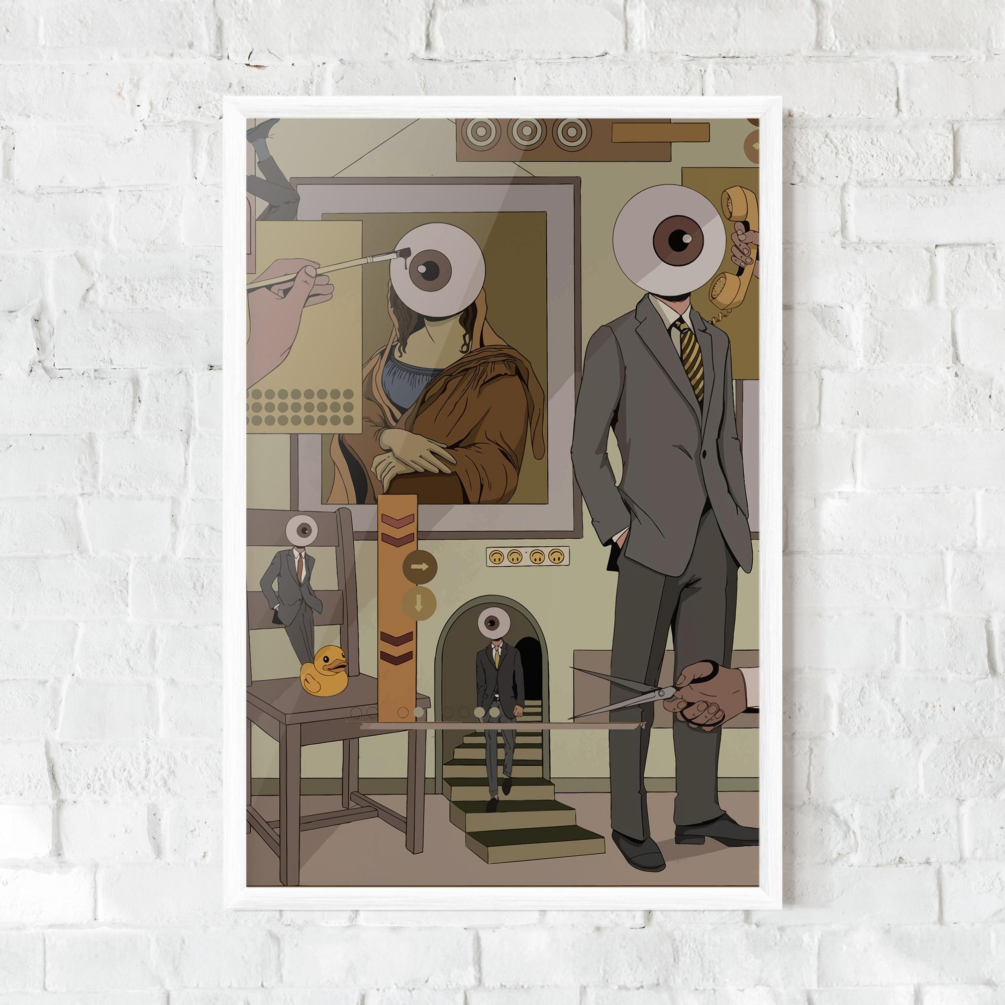 Gerahmte Poster Eyes Man mockup 0