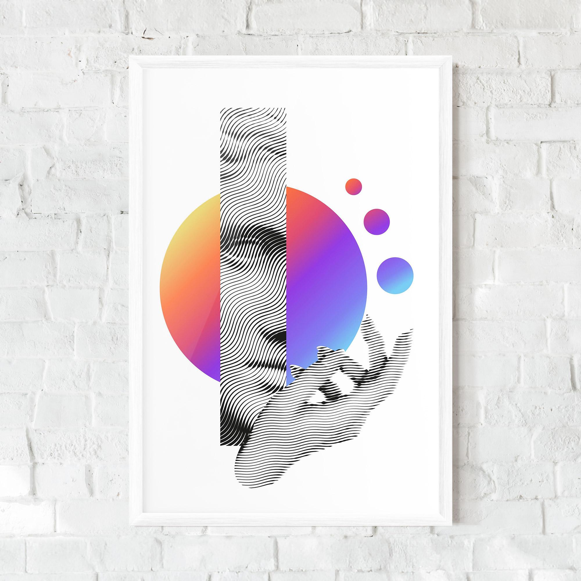 Gerahmte Poster Orange Light Statue mockup 0