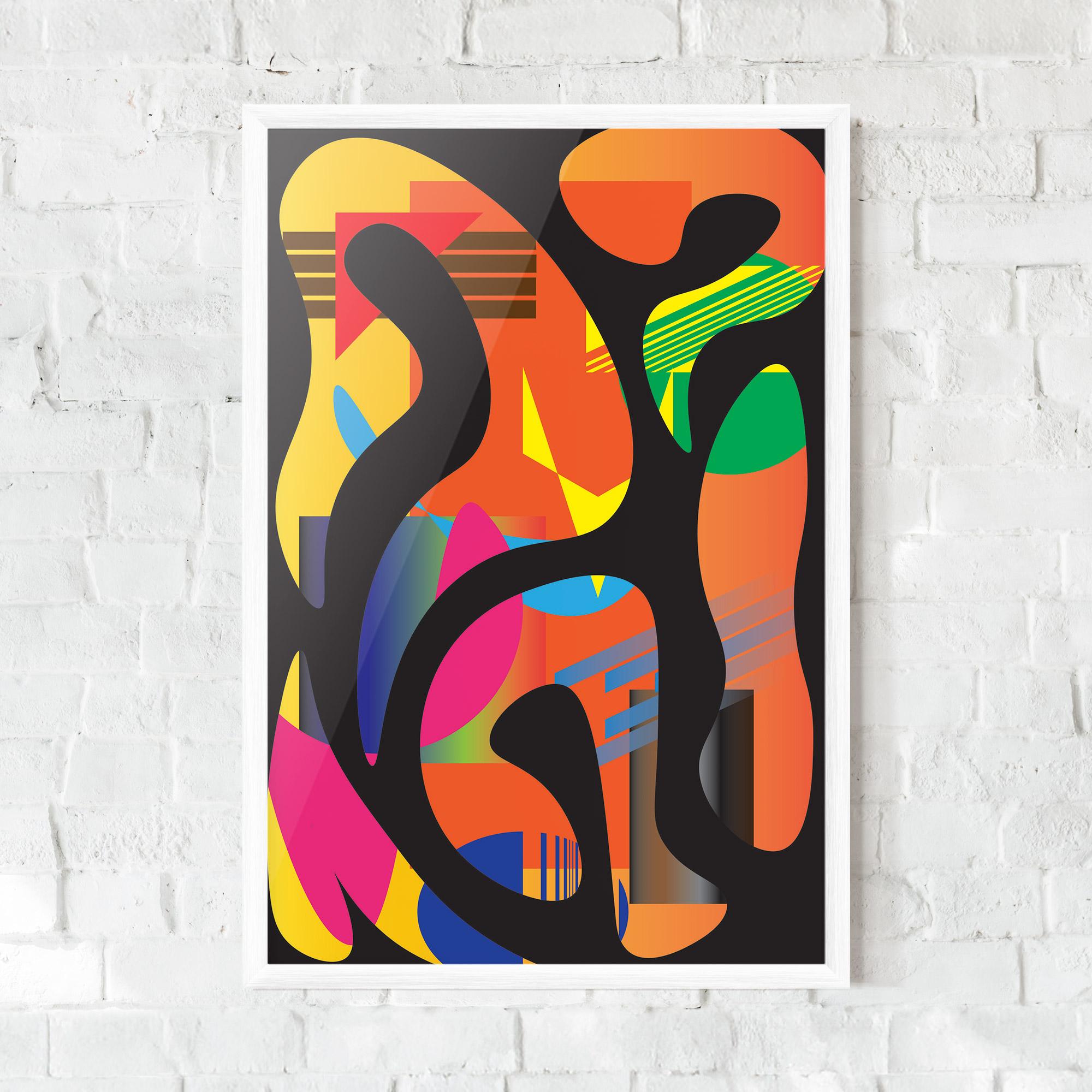 Gerahmte Poster Shape Abstract Orange mockup 0