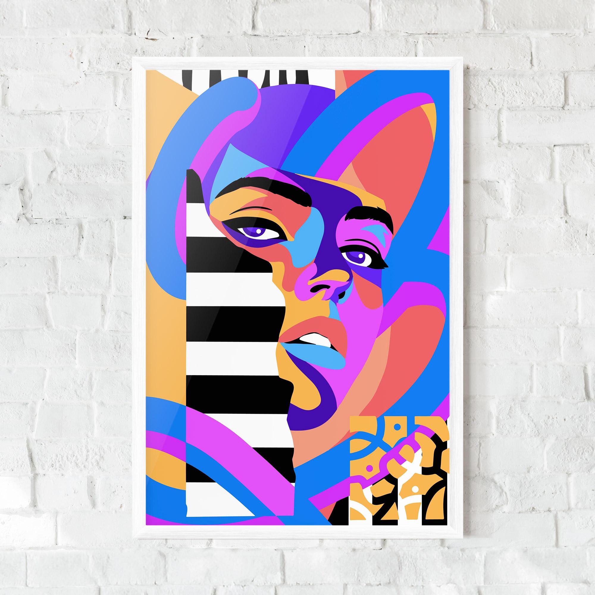 Gerahmte Poster Woman Art Face mockup 0