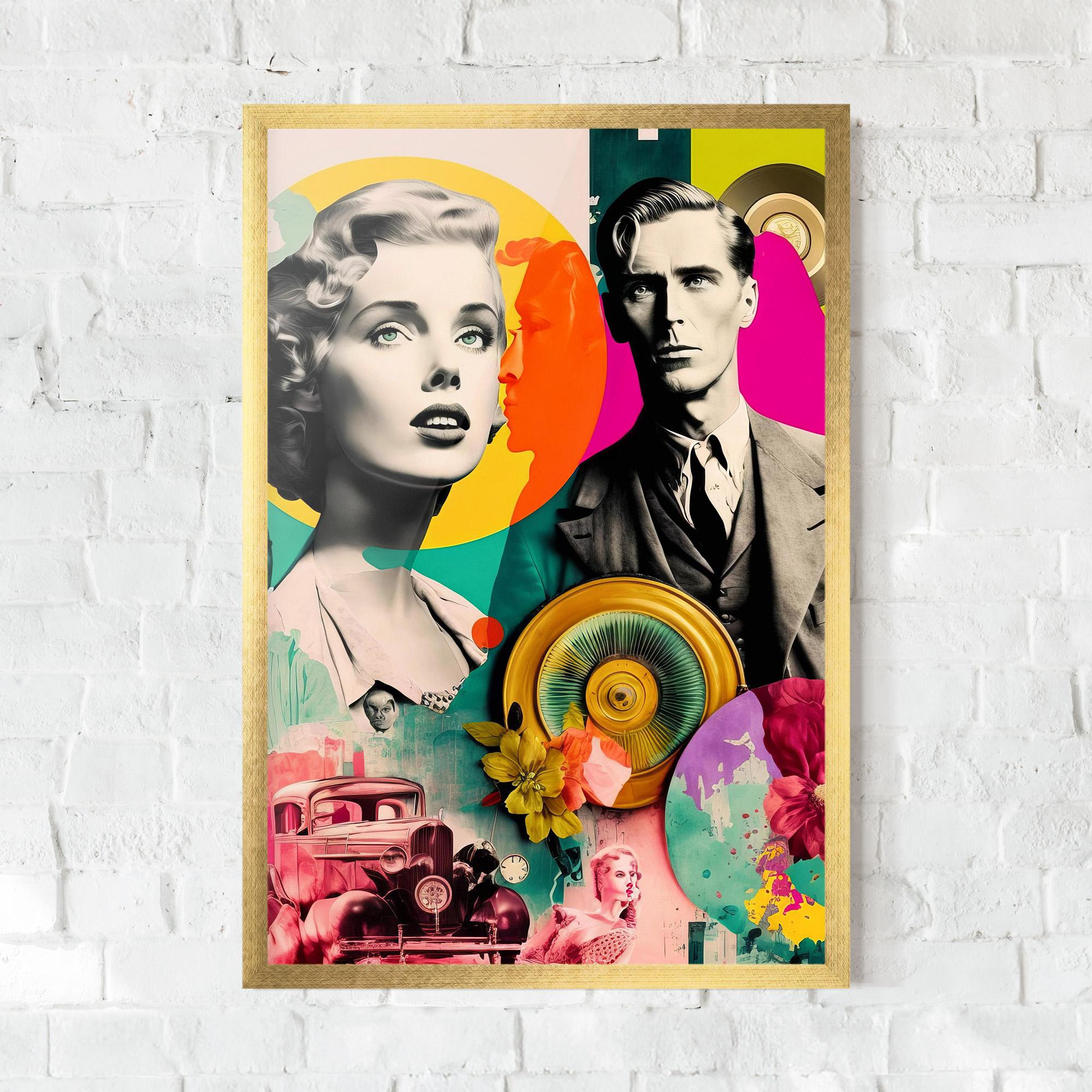 Gerahmte Poster 60s Retro Collage mockup 0