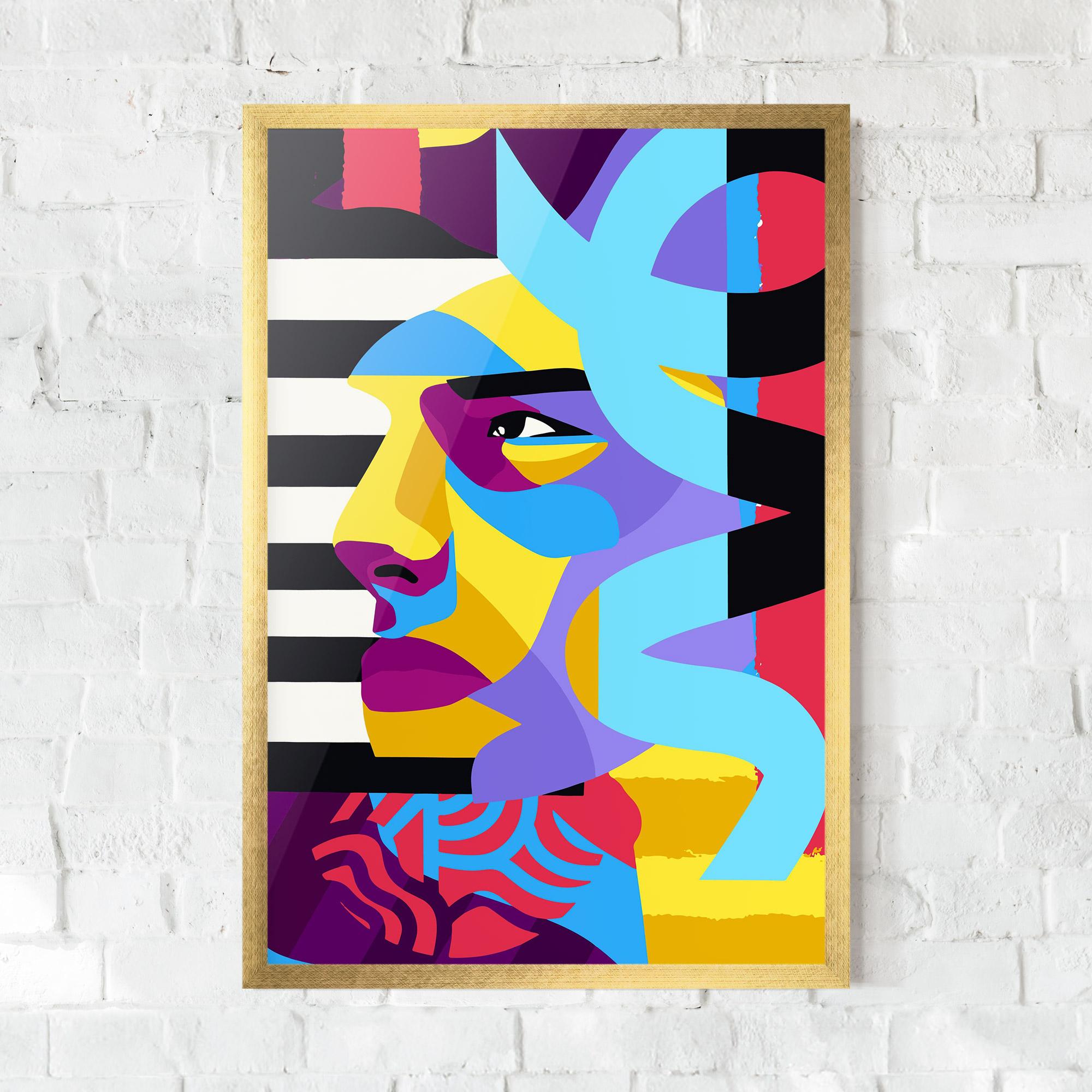 Gerahmte Poster Abstract Male Face mockup 0