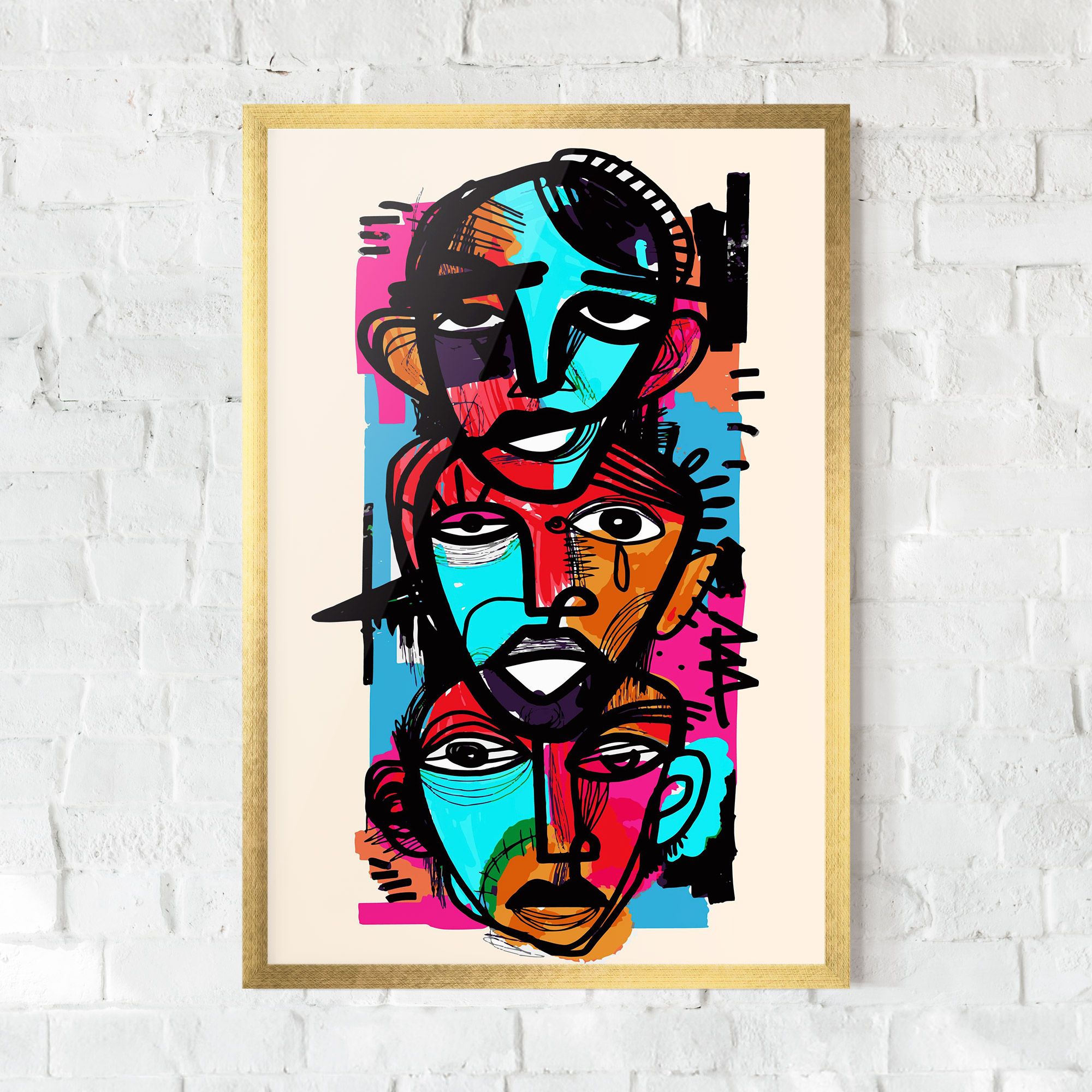 Blue Orange Faces mockup 0