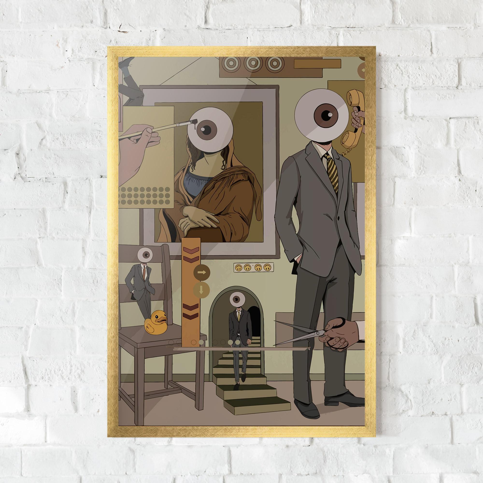 Gerahmte Poster Eyes Man mockup 0