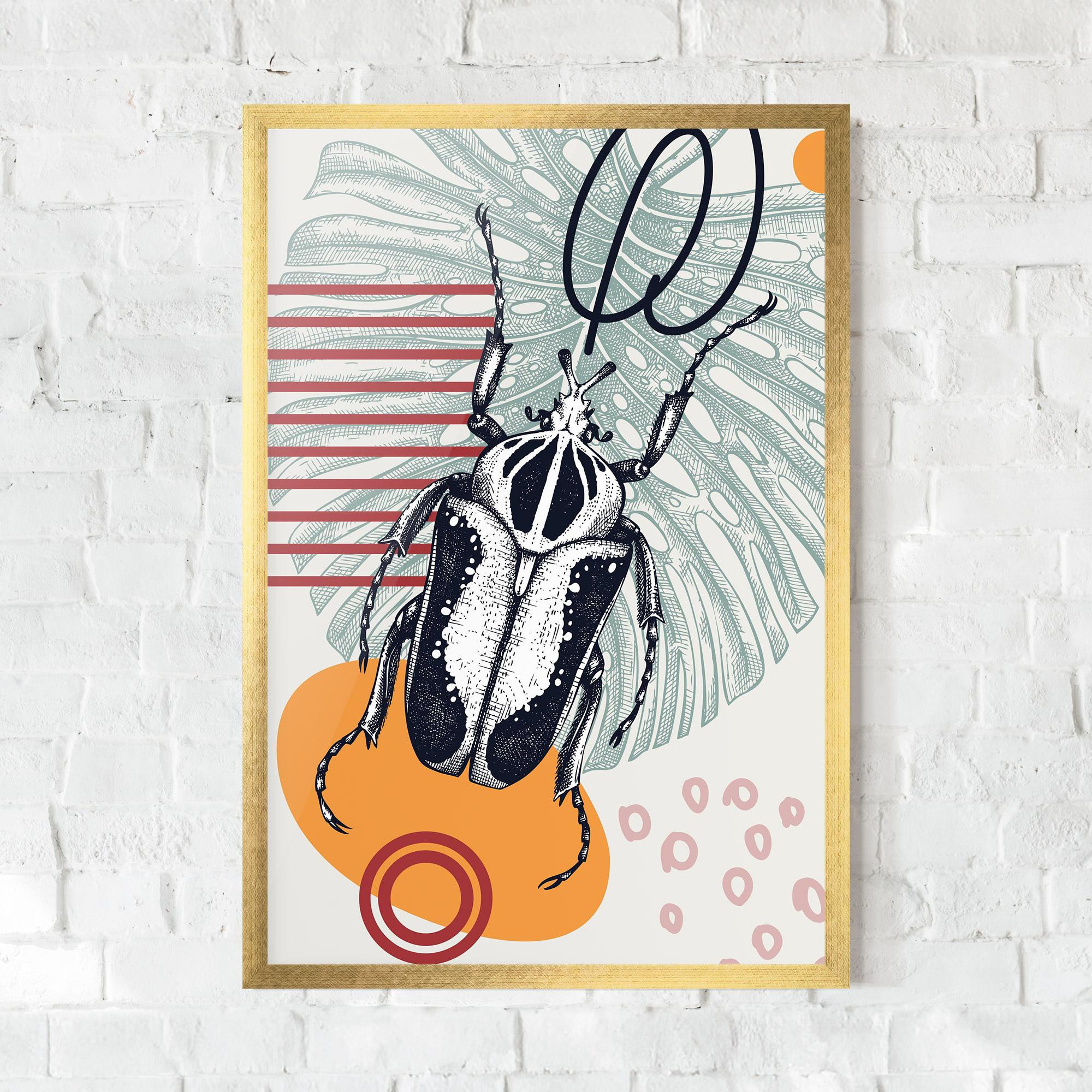 Gerahmte Poster Insects Art Collage mockup 0