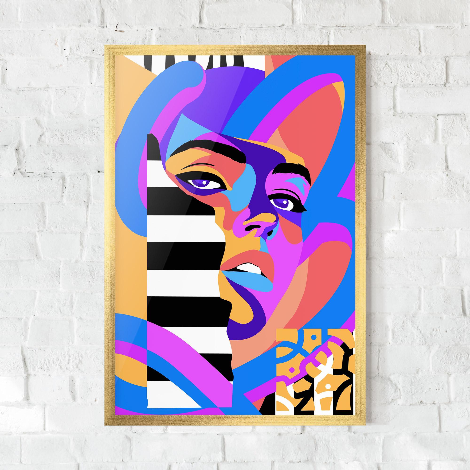 Gerahmte Poster Woman Art Face mockup 0