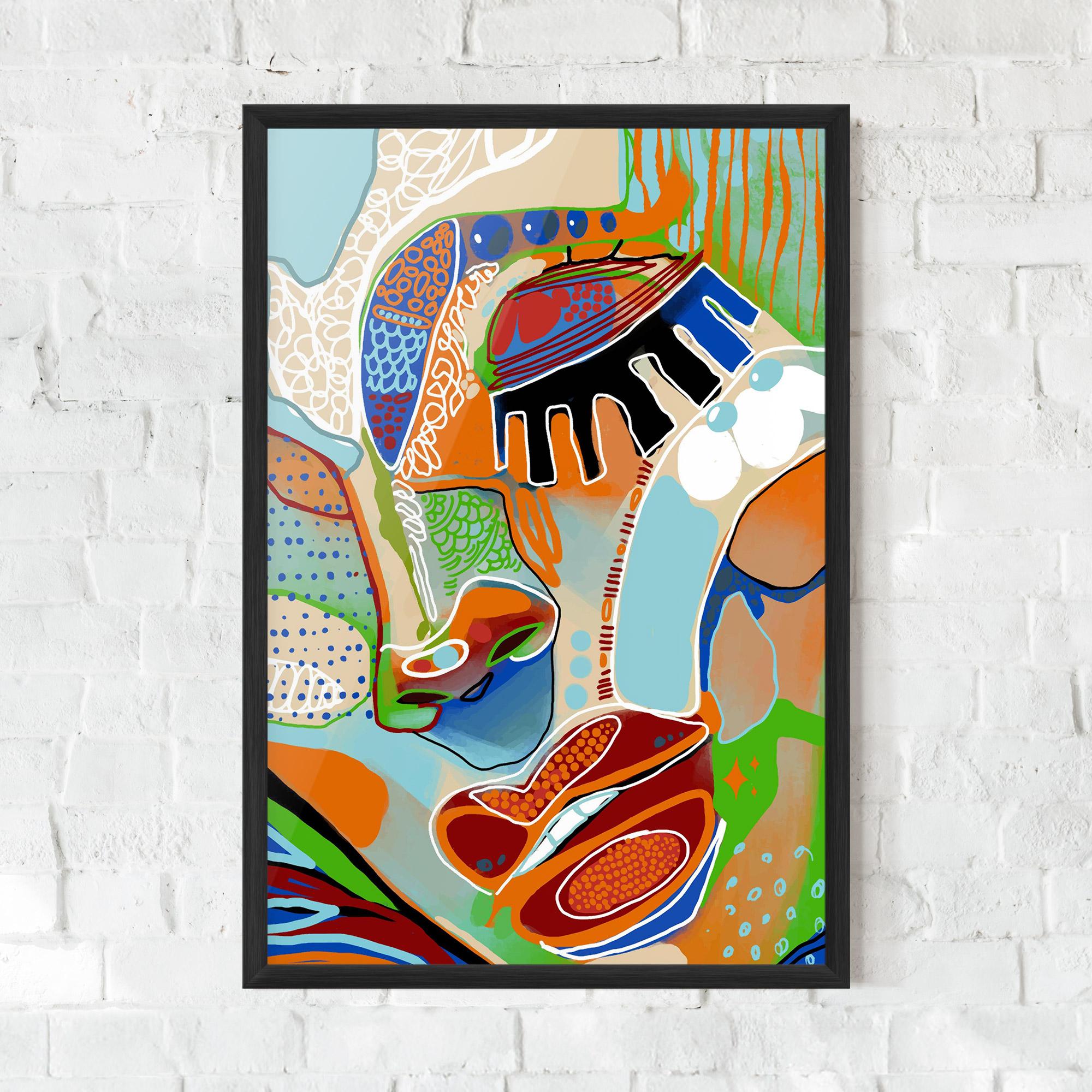 Gerahmte Poster Abstract Face Art mockup 0