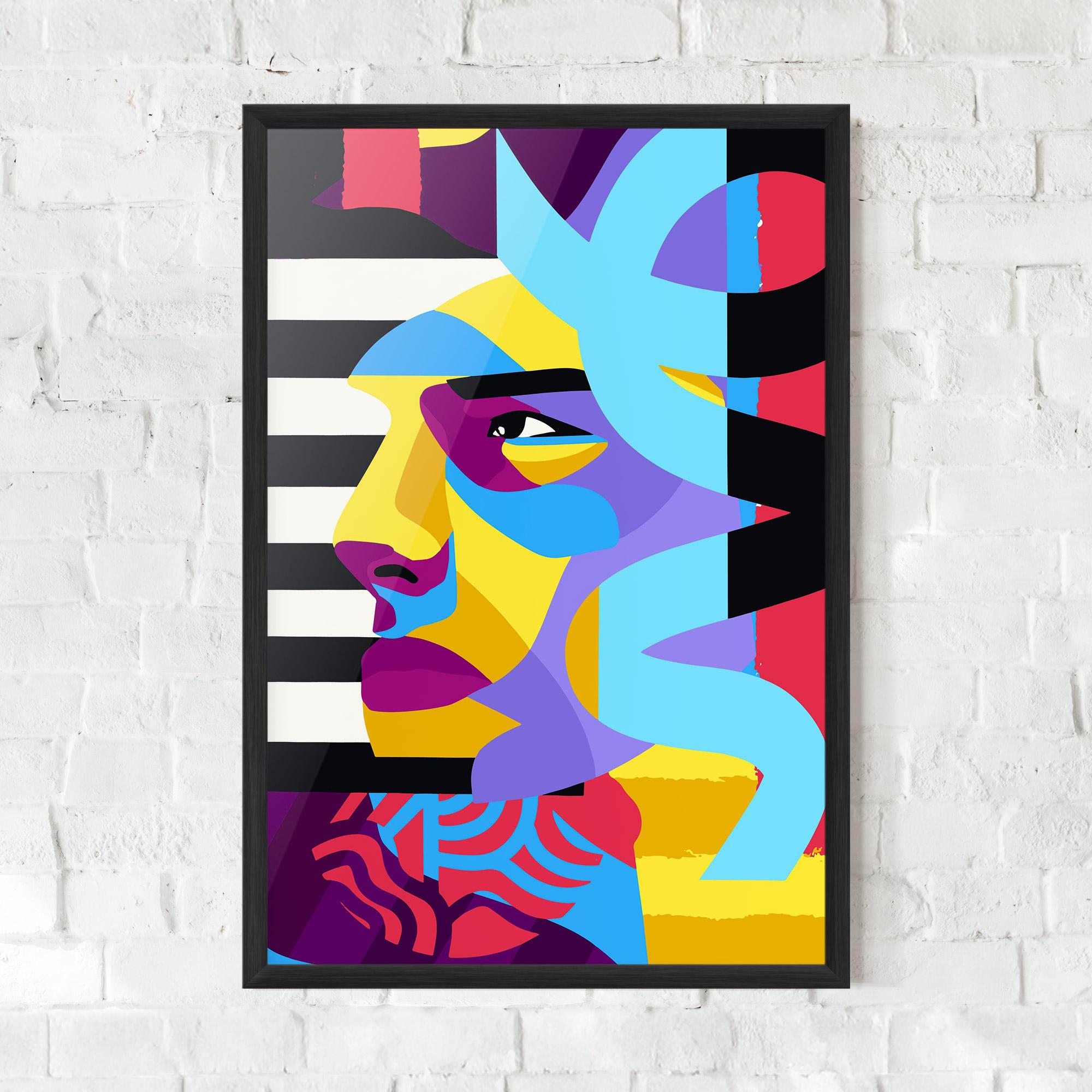 Gerahmte Poster Abstract Male Face mockup 0