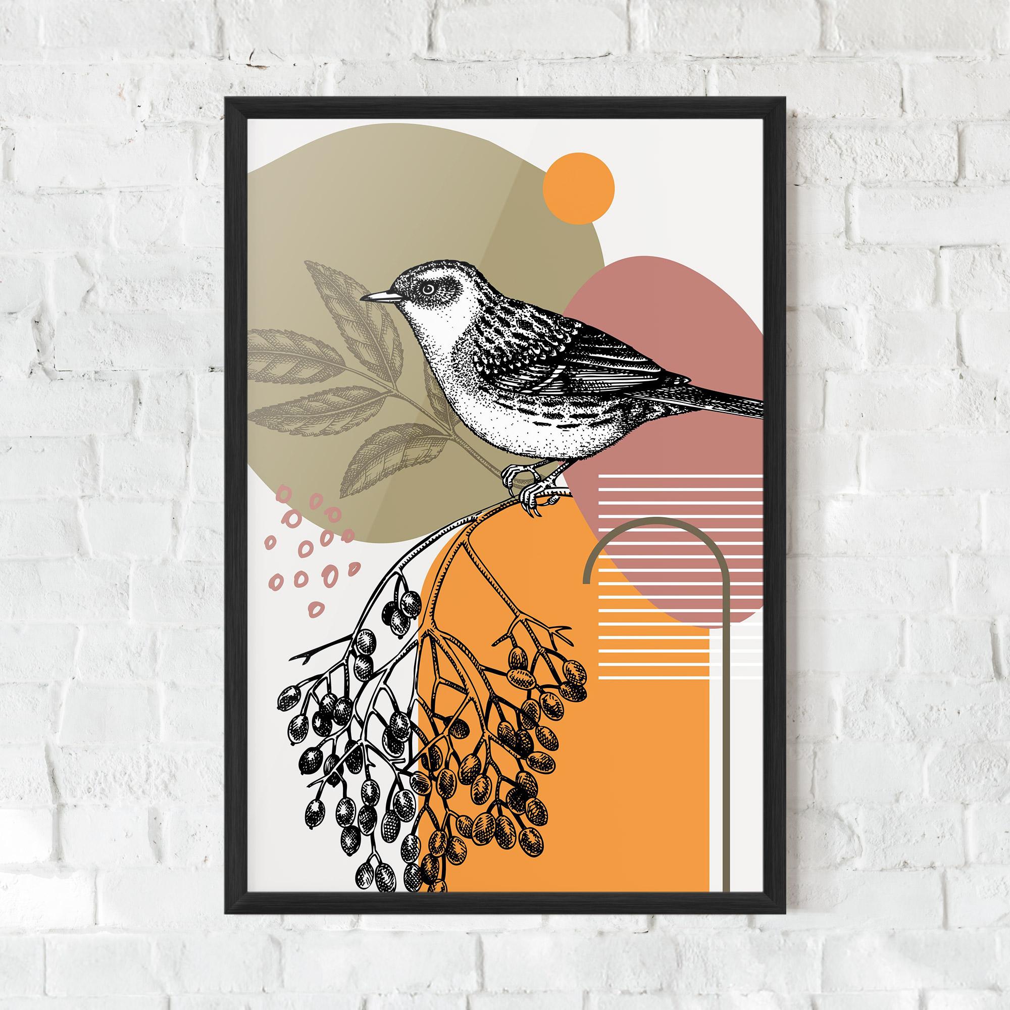Gerahmte Poster Bird Collage mockup 0