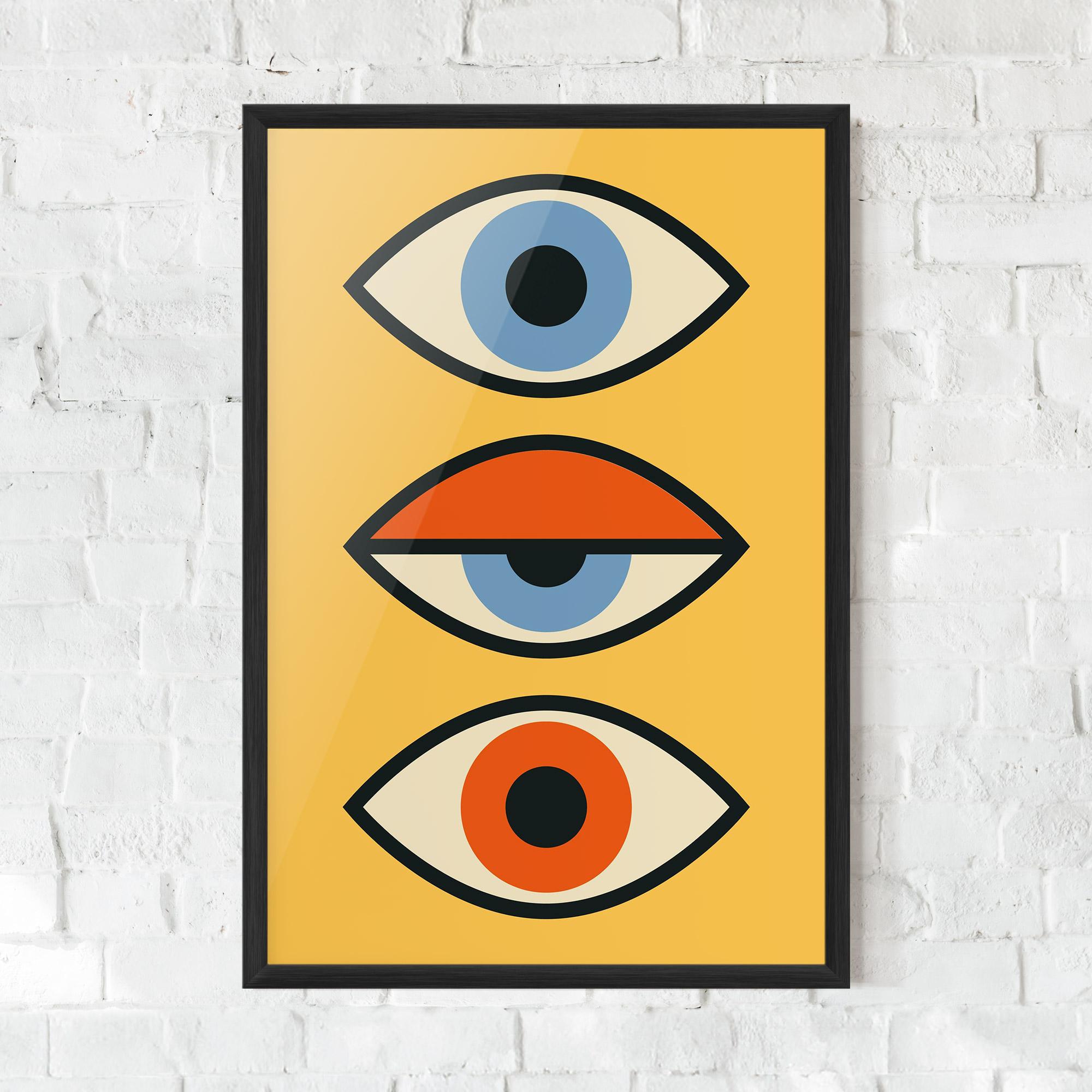 Gerahmte Poster Blue Orange Eye mockup 0
