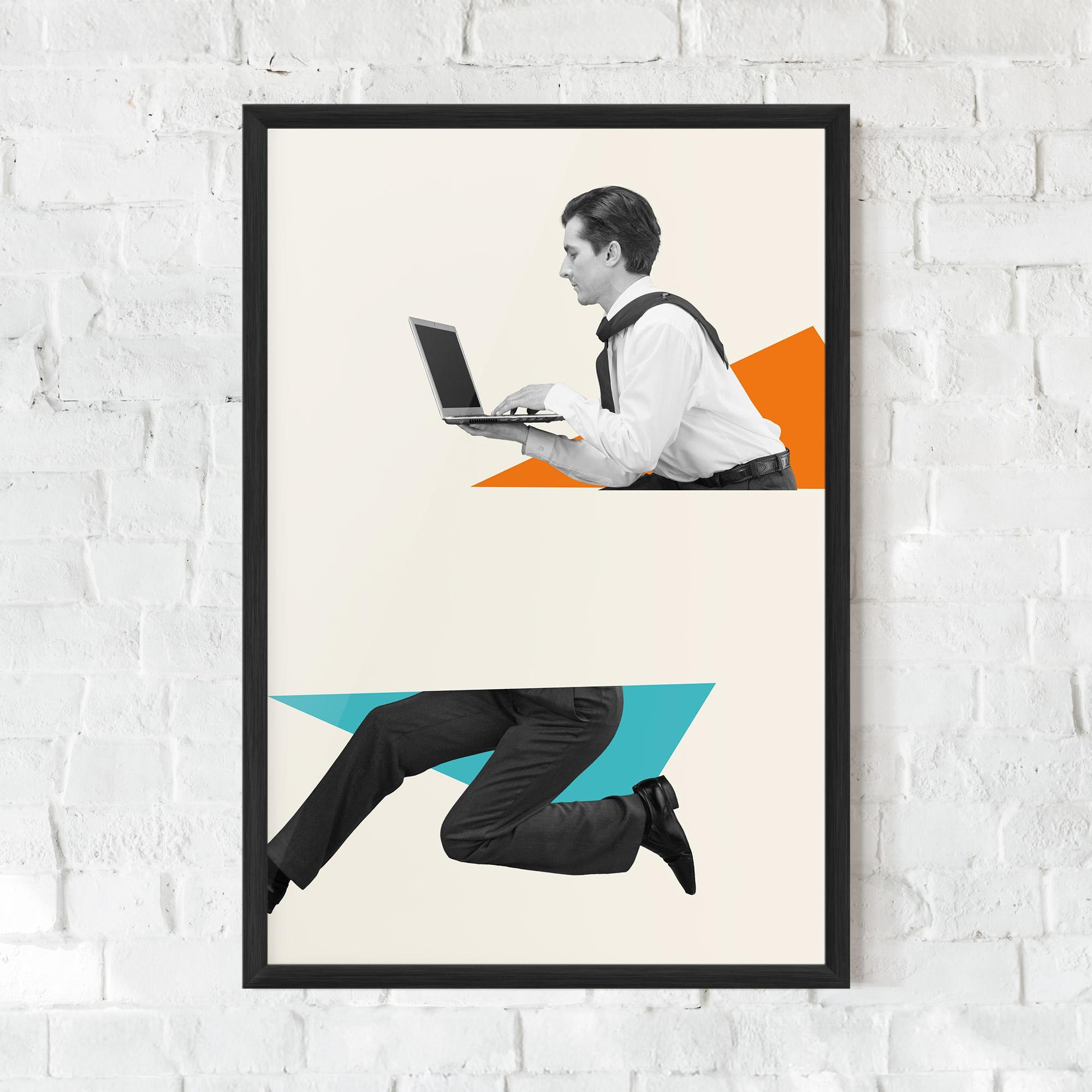 Gerahmte Poster Businessman Collage mockup 0