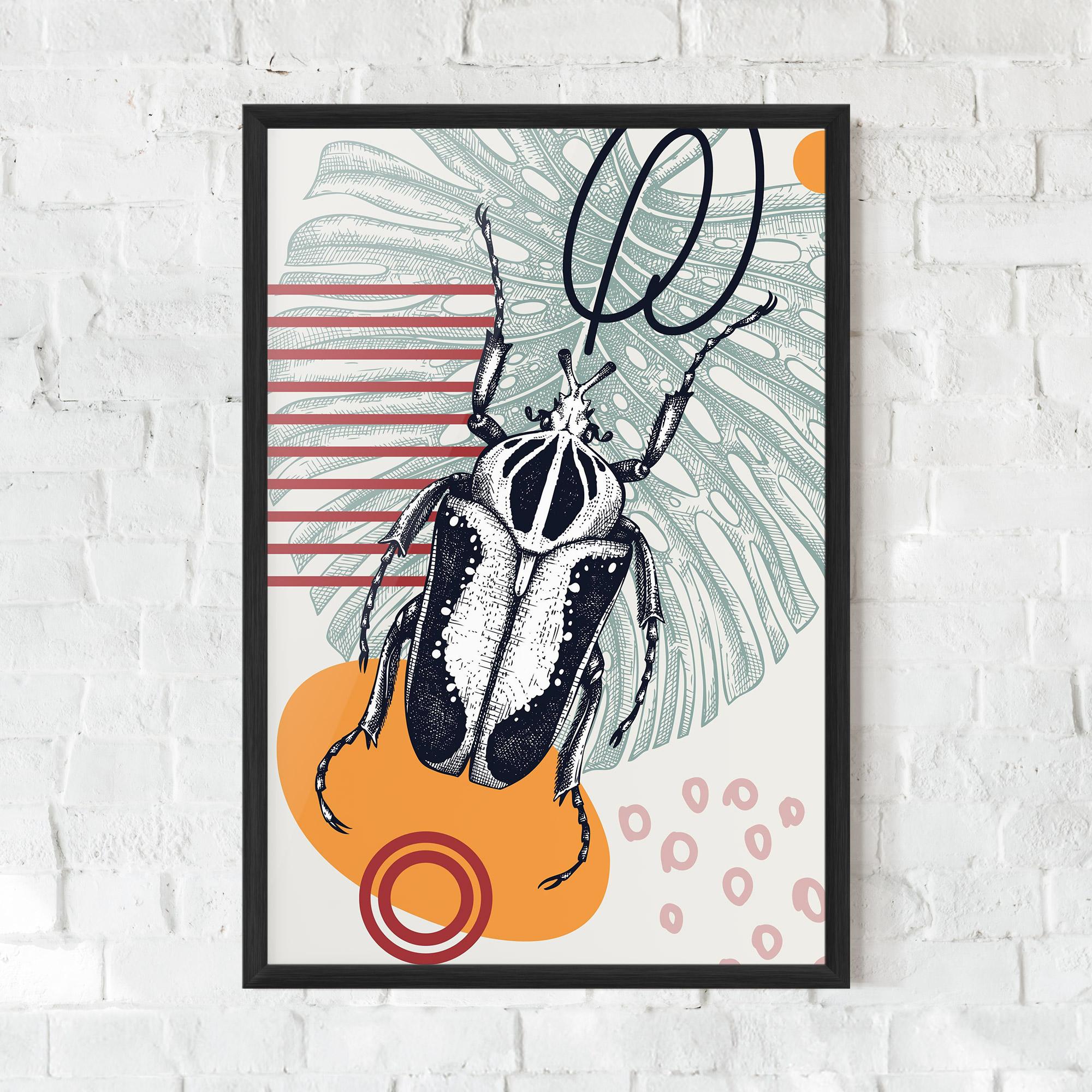 Gerahmte Poster Insects Art Collage mockup 0