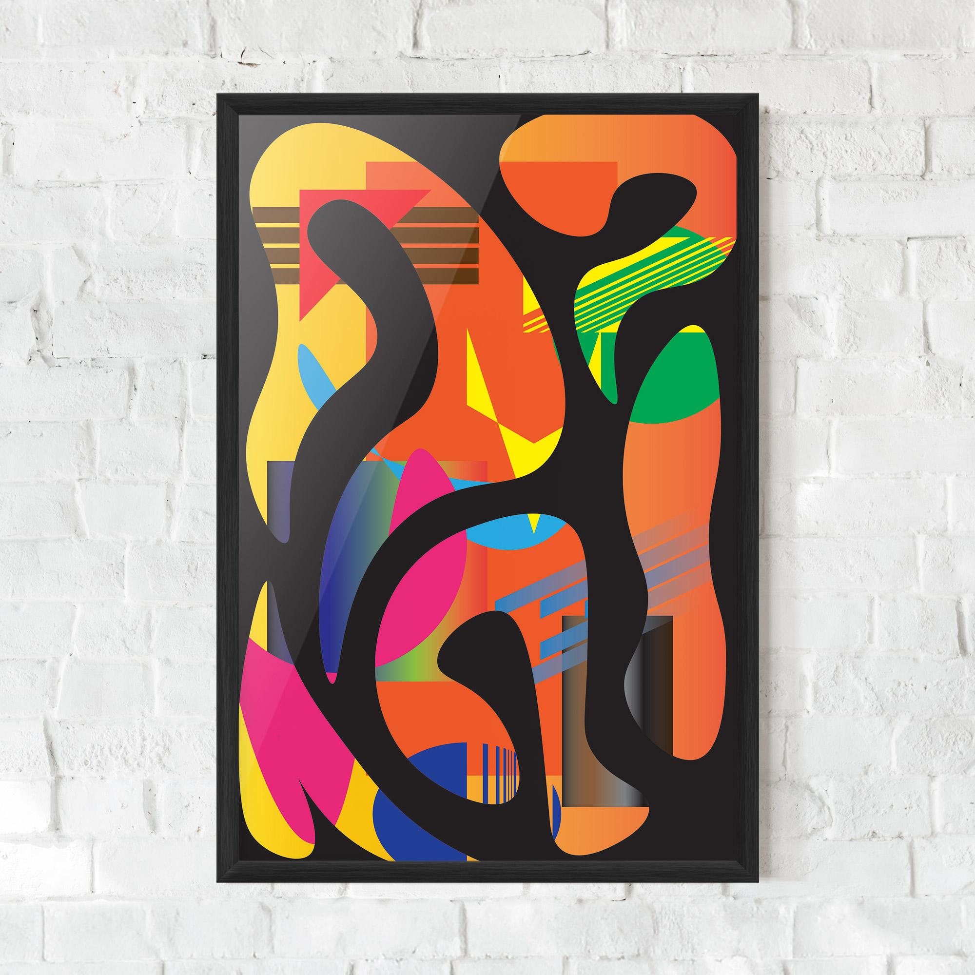 Gerahmte Poster Shape Abstract Orange mockup 0