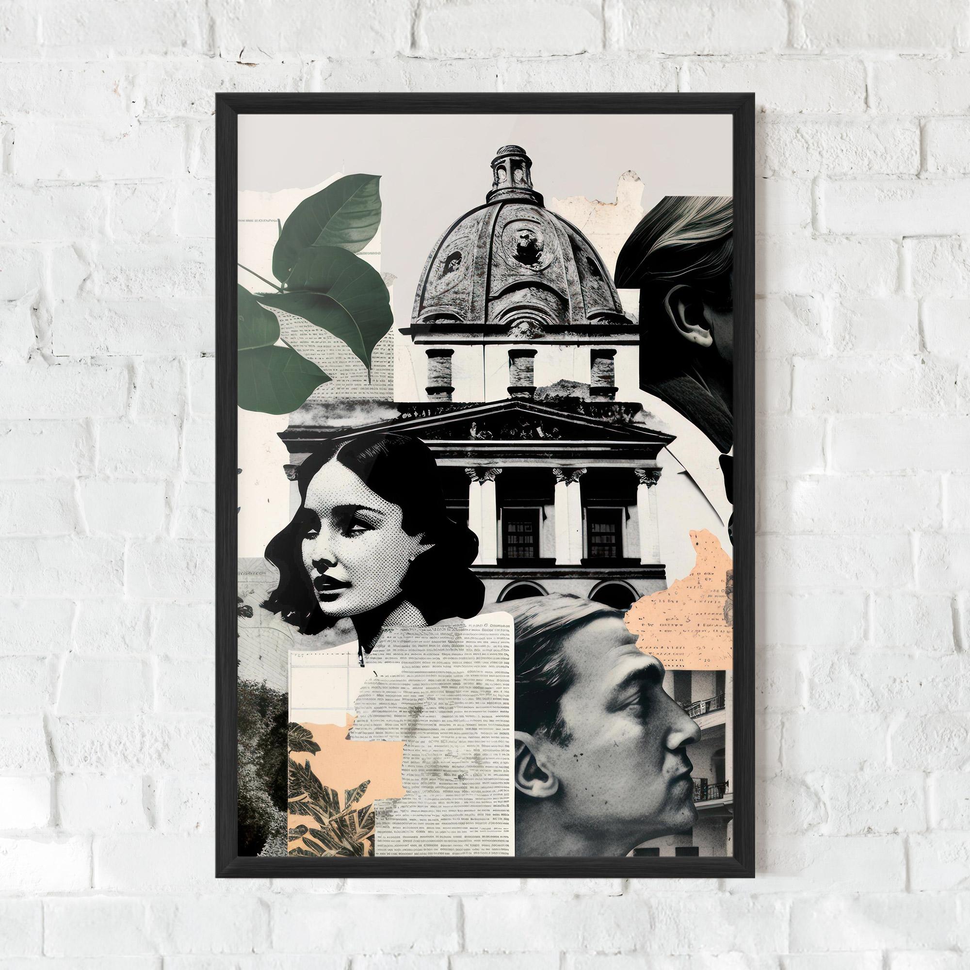 Gerahmte Poster Vintage Collage mockup 0