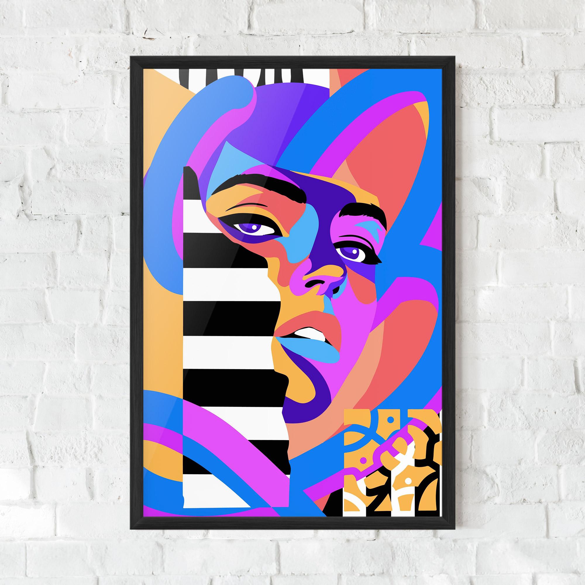 Gerahmte Poster Woman Art Face mockup 0