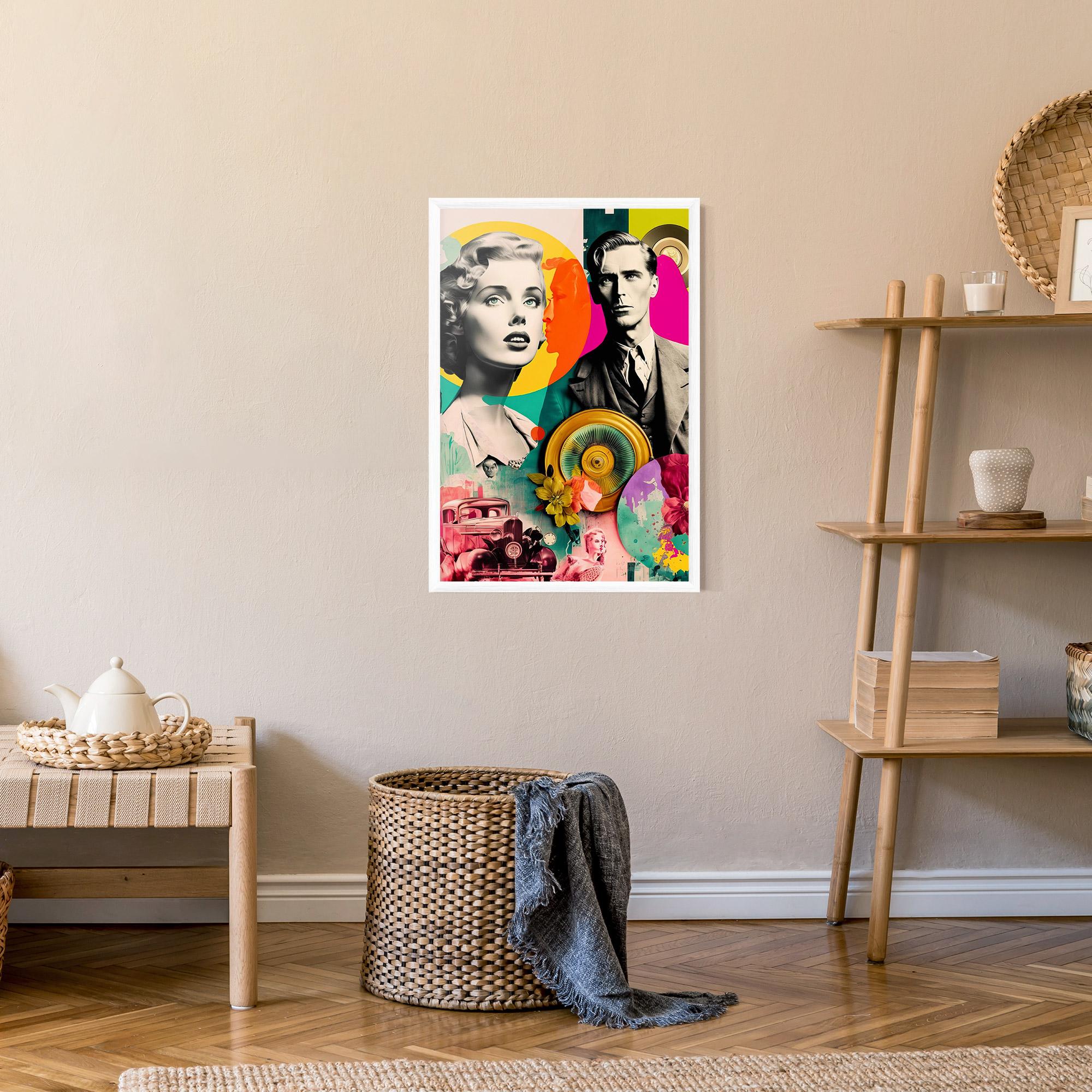Gerahmte Poster 60s Retro Collage mockup 9
