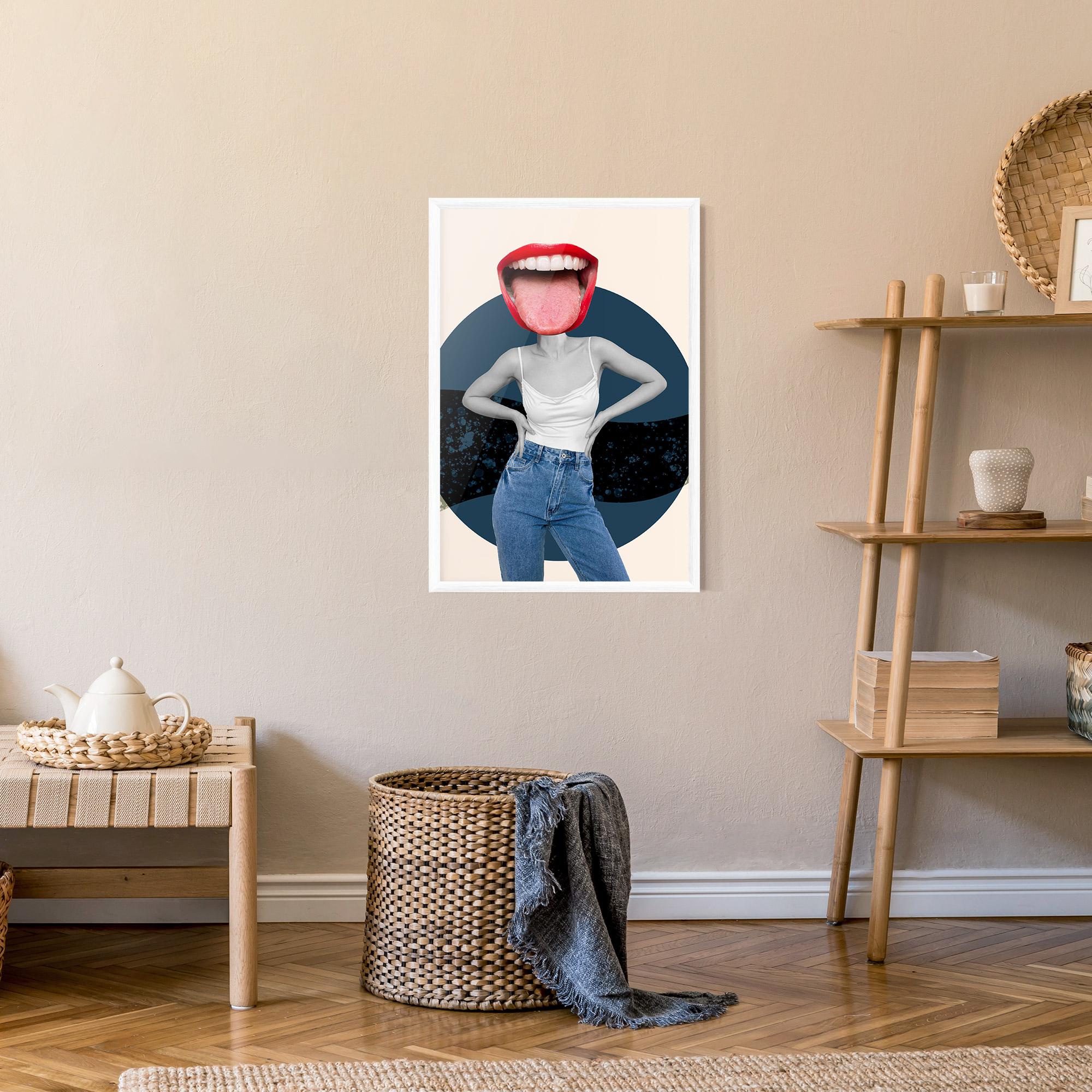 Gerahmte Poster Blue Jeans Lips mockup 9