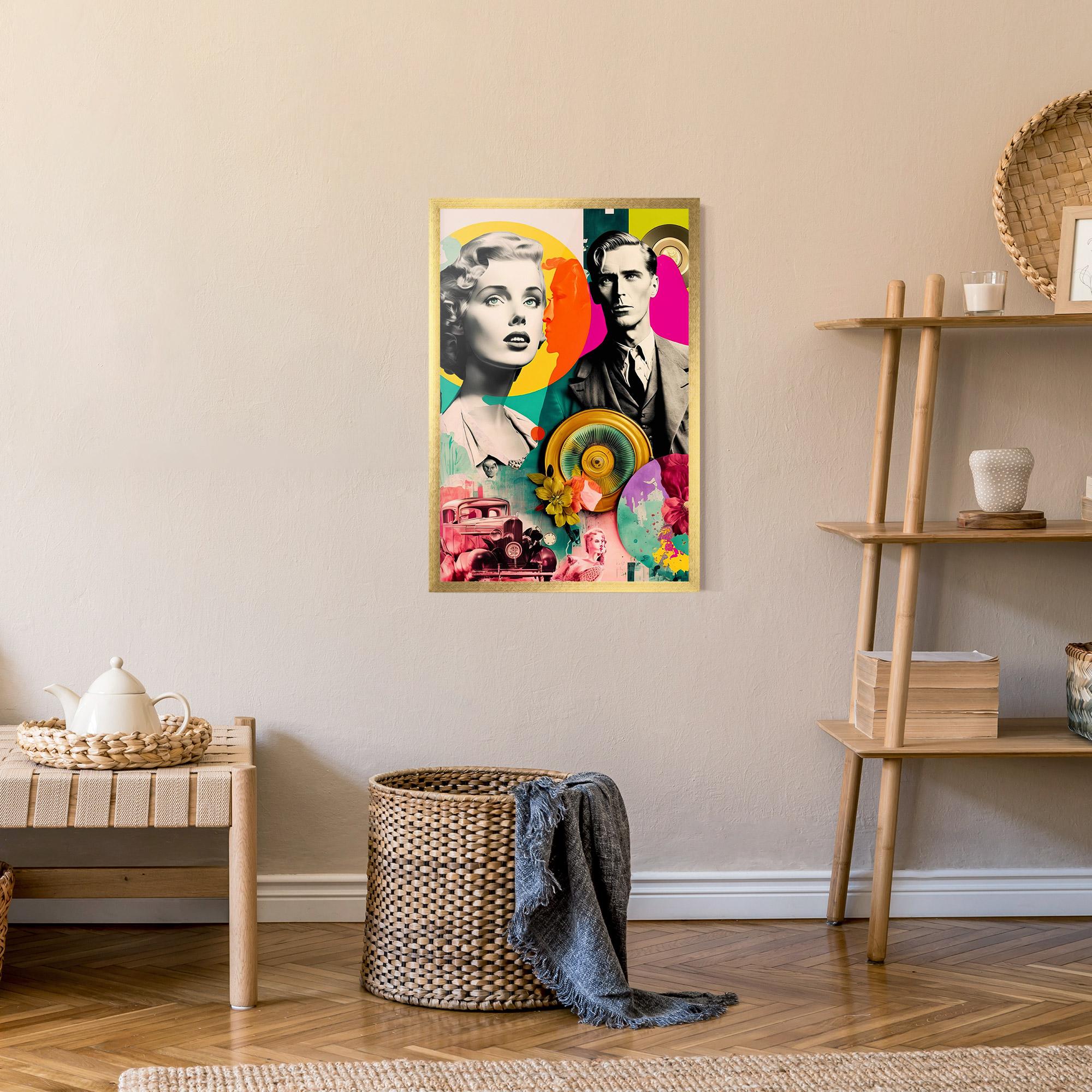 Gerahmte Poster 60s Retro Collage mockup 9