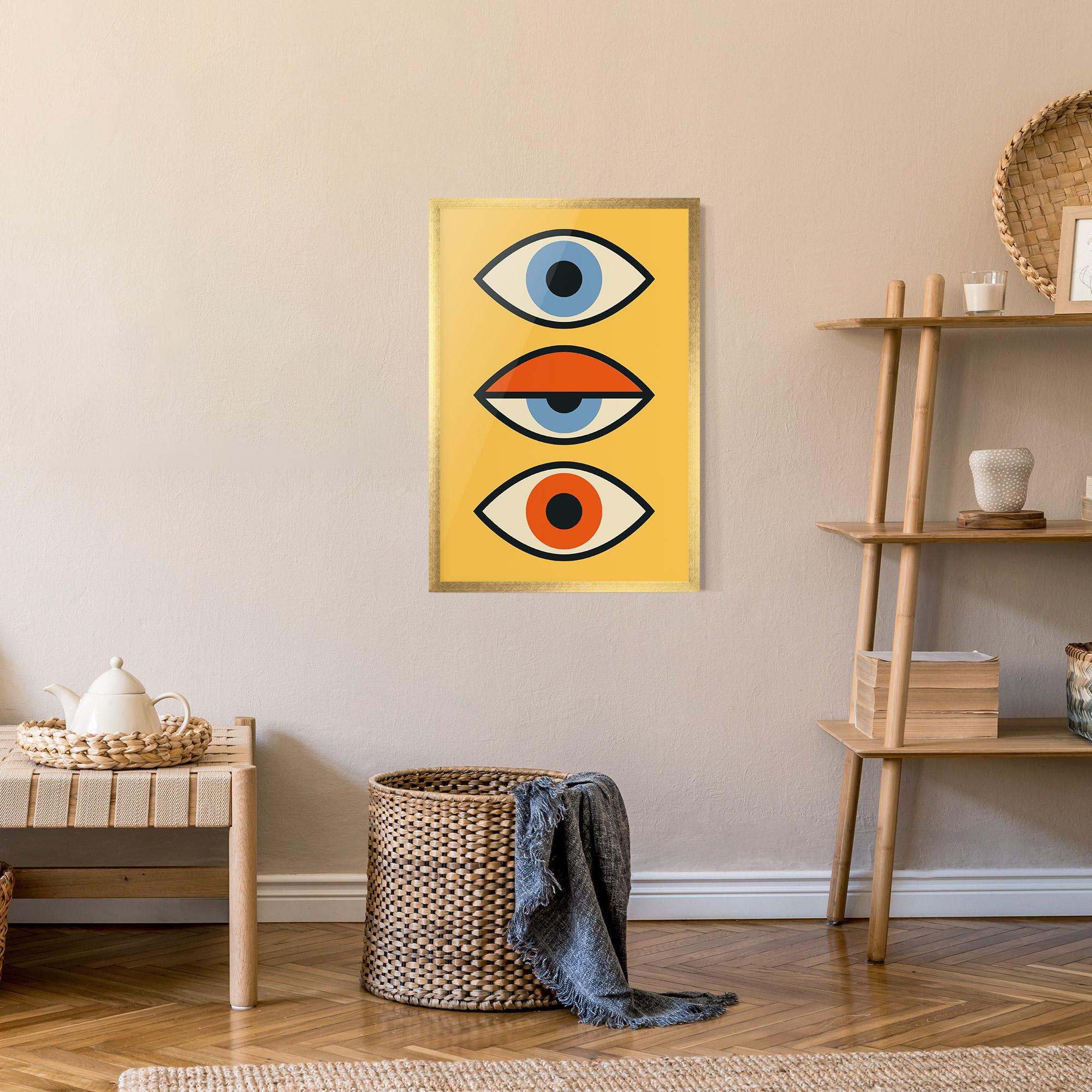 Gerahmte Poster Blue Orange Eye mockup 9