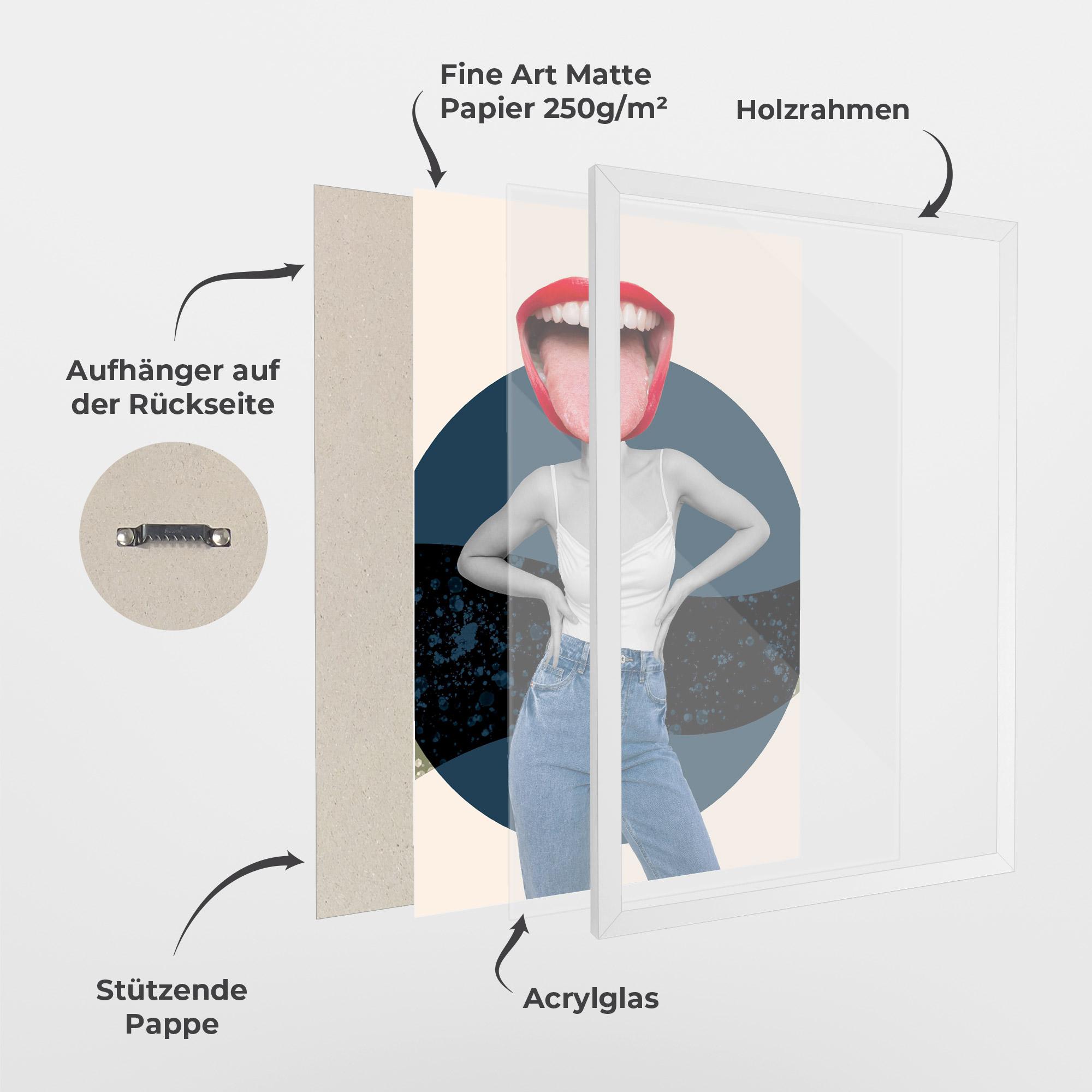 Gerahmte Poster Blue Jeans Lips mockup 1