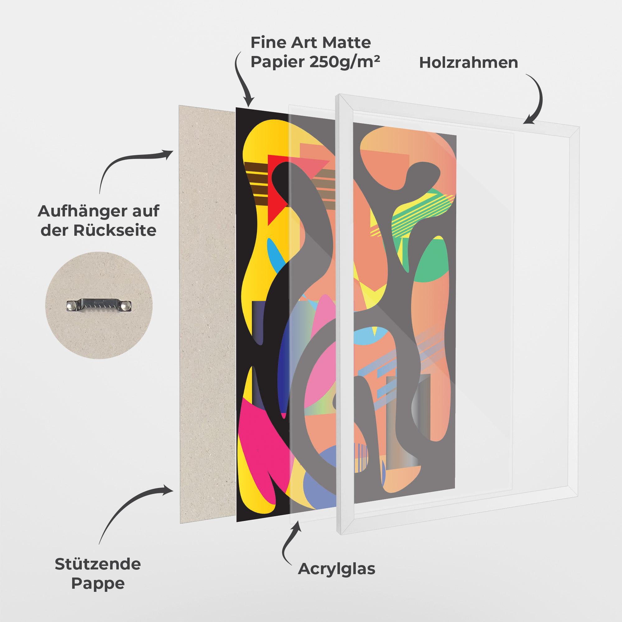 Gerahmte Poster Shape Abstract Orange mockup 1