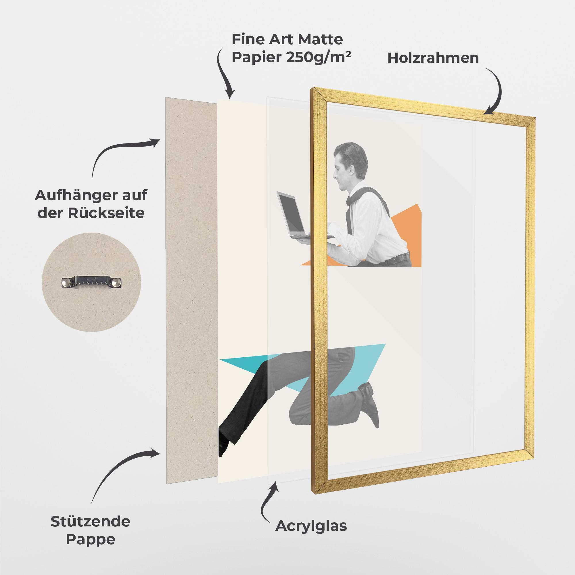 Gerahmte Poster Businessman Collage mockup 1