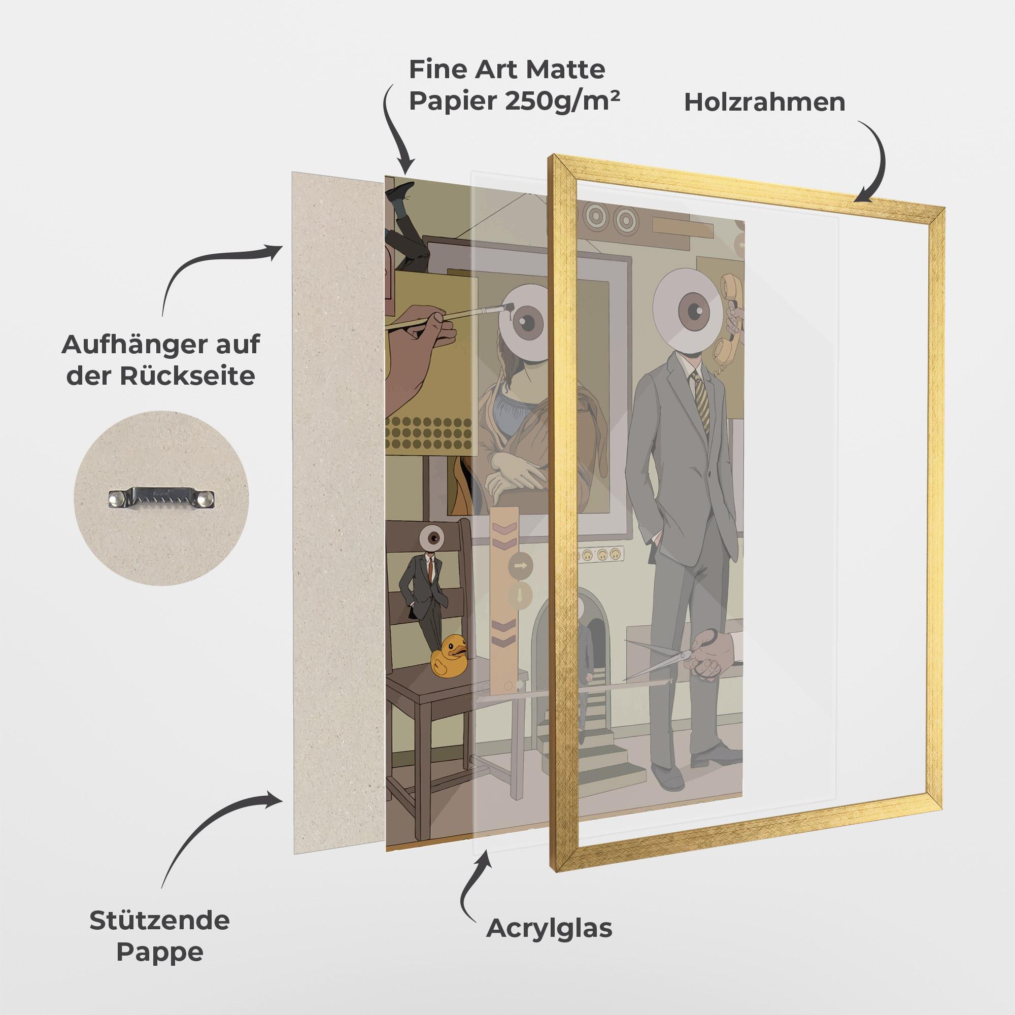 Gerahmte Poster Eyes Man mockup 1