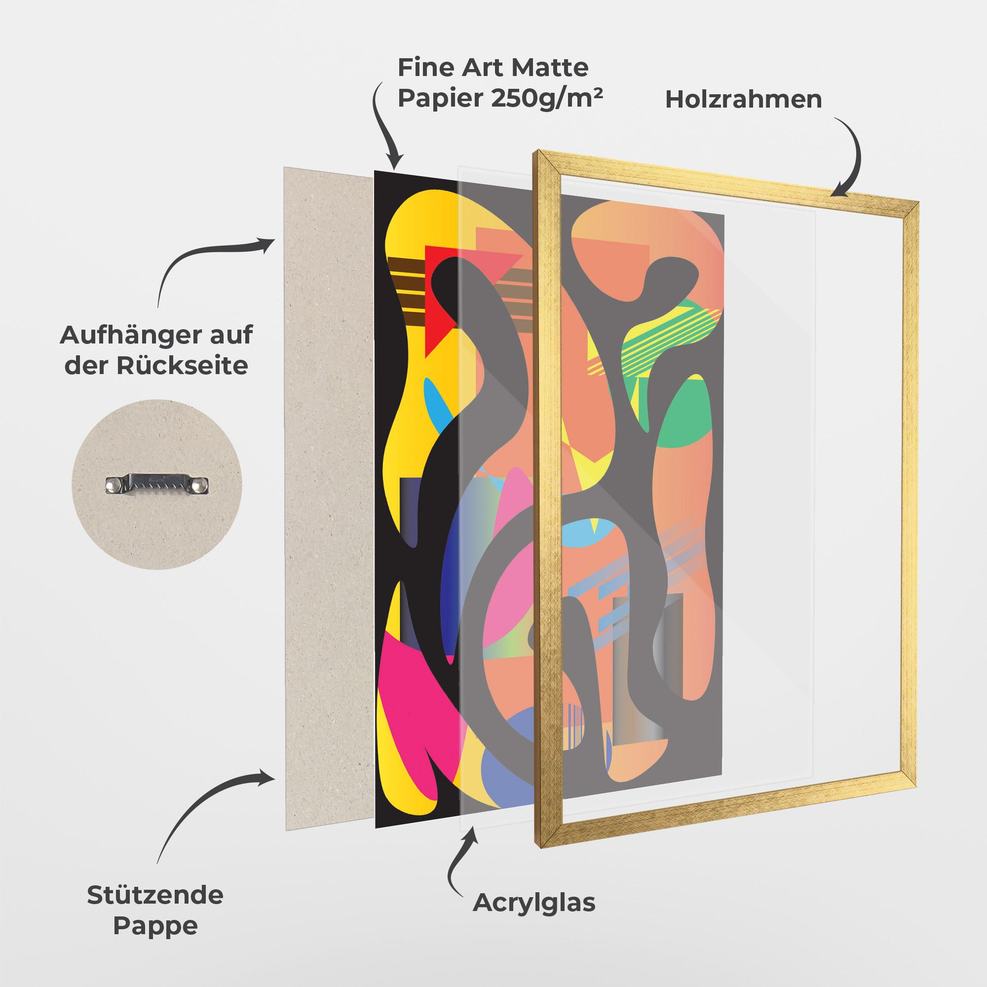 Gerahmte Poster Shape Abstract Orange mockup 1