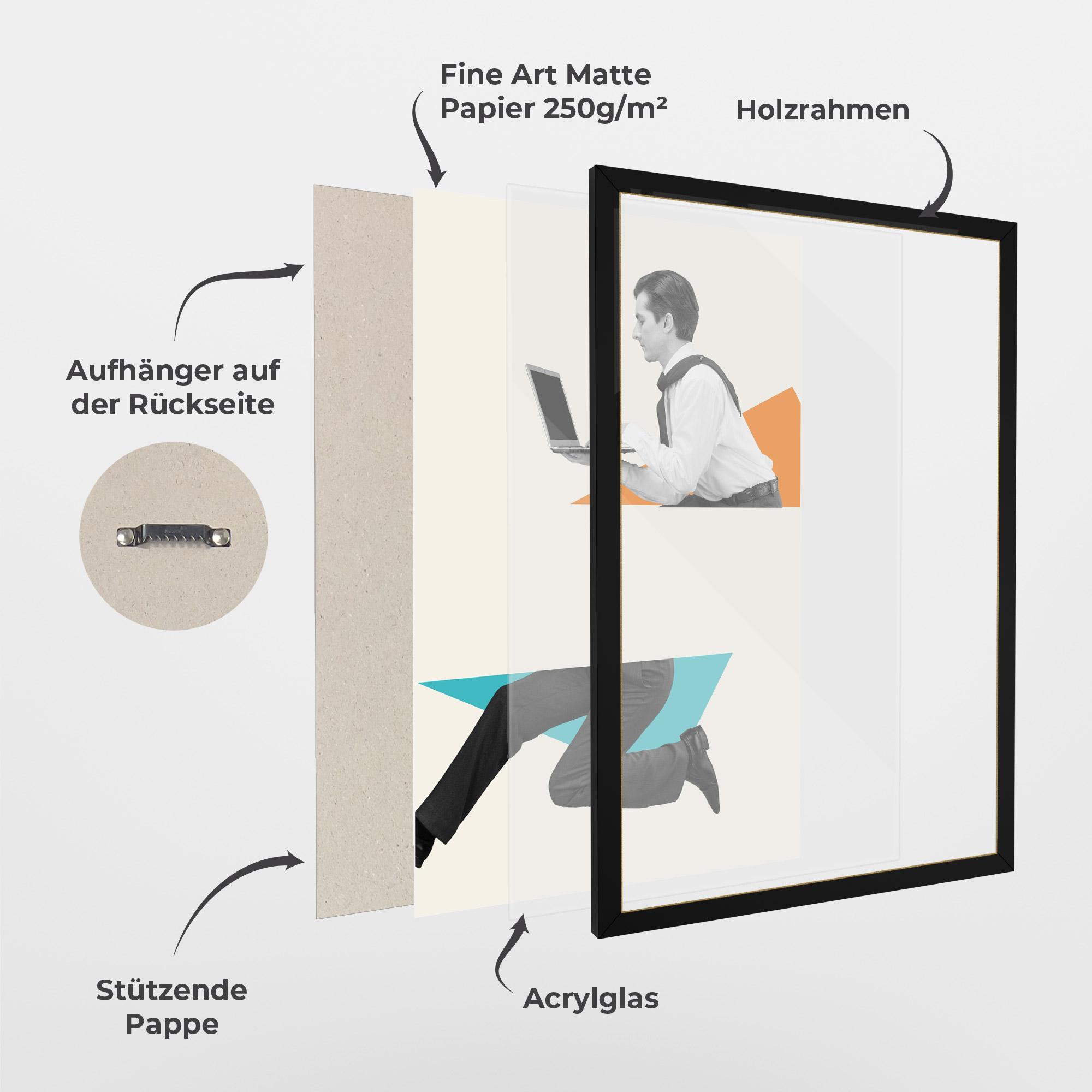 Gerahmte Poster Businessman Collage mockup 1