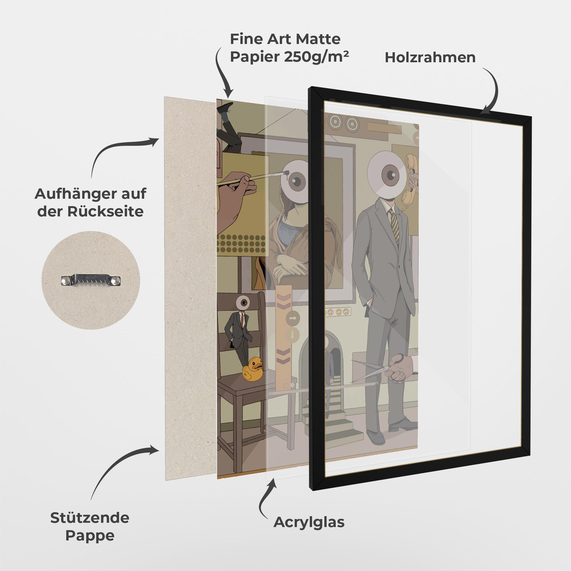 Gerahmte Poster Eyes Man mockup 1